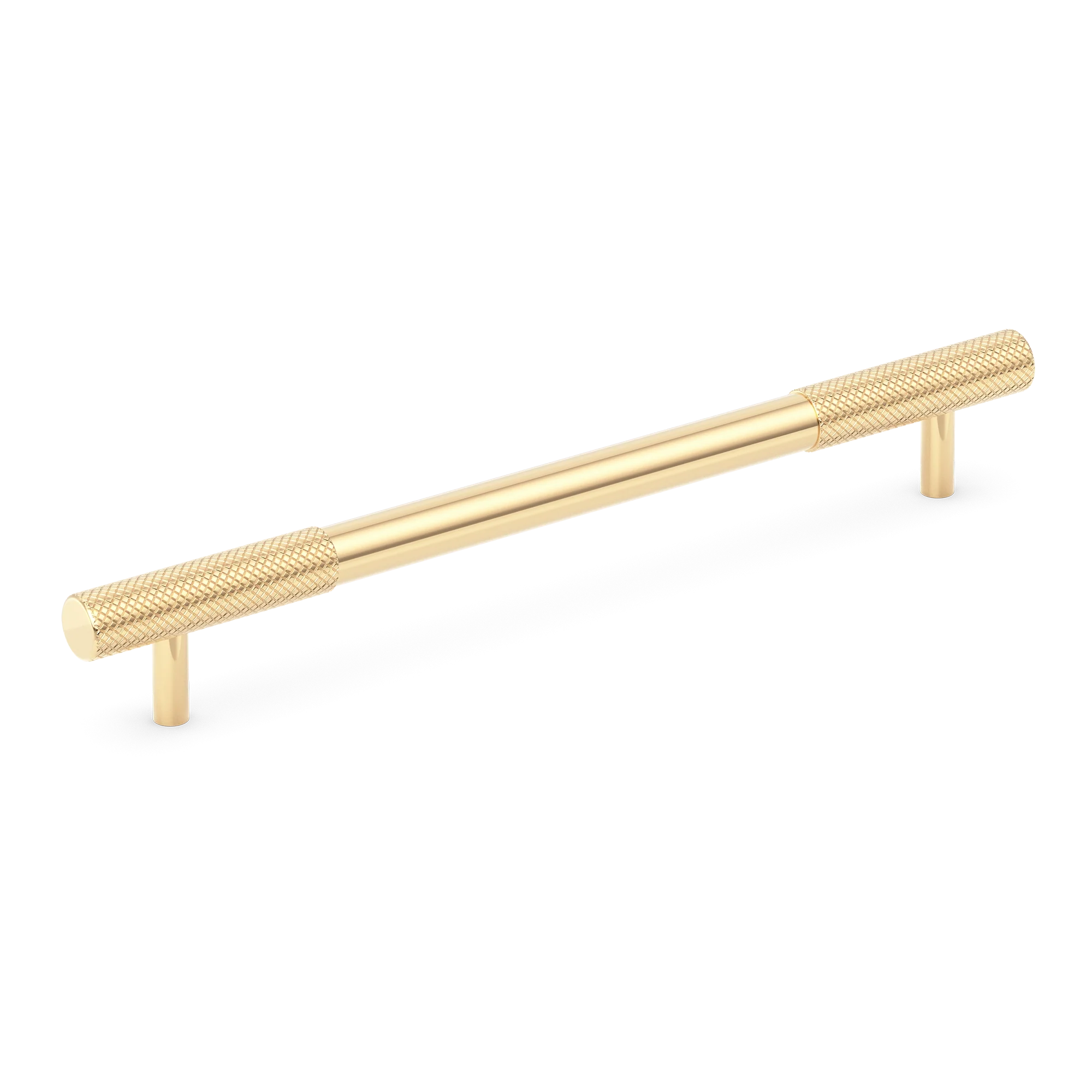 Armac Martin MIX Diamond Knurled Cabinet Handle in 128mm / Polished Brass Unlacquered