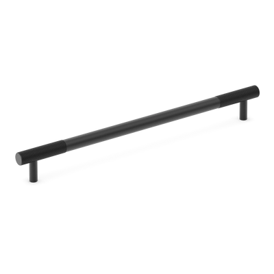 Armac Martin MIX Diamond Knurled Cabinet & Appliance Pulls in 384mm / Matt Black Lacquered