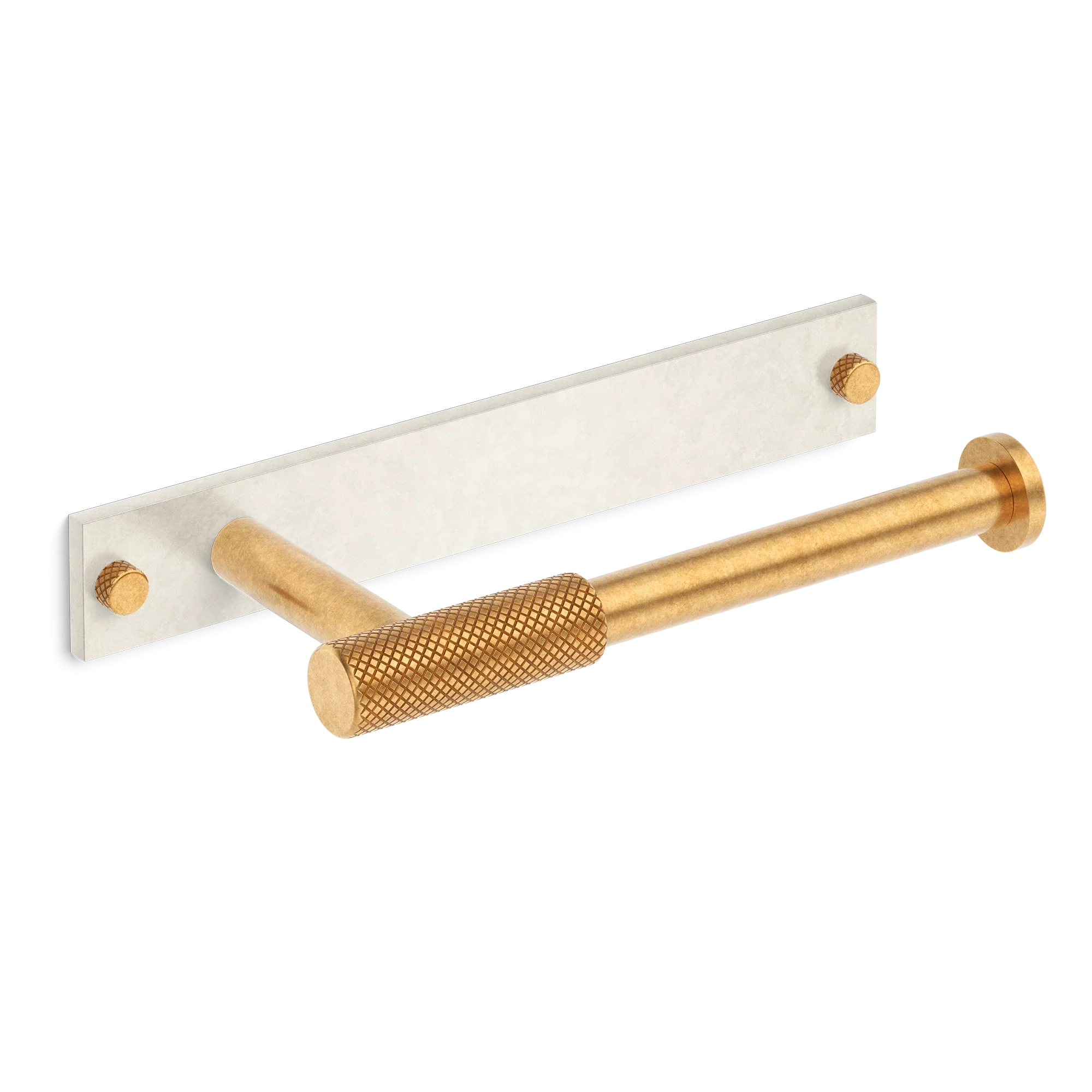 Armac Martin MIX Diamond Knurled Toilet Roll Holder & Backplate - Mixed Finish in 232mm