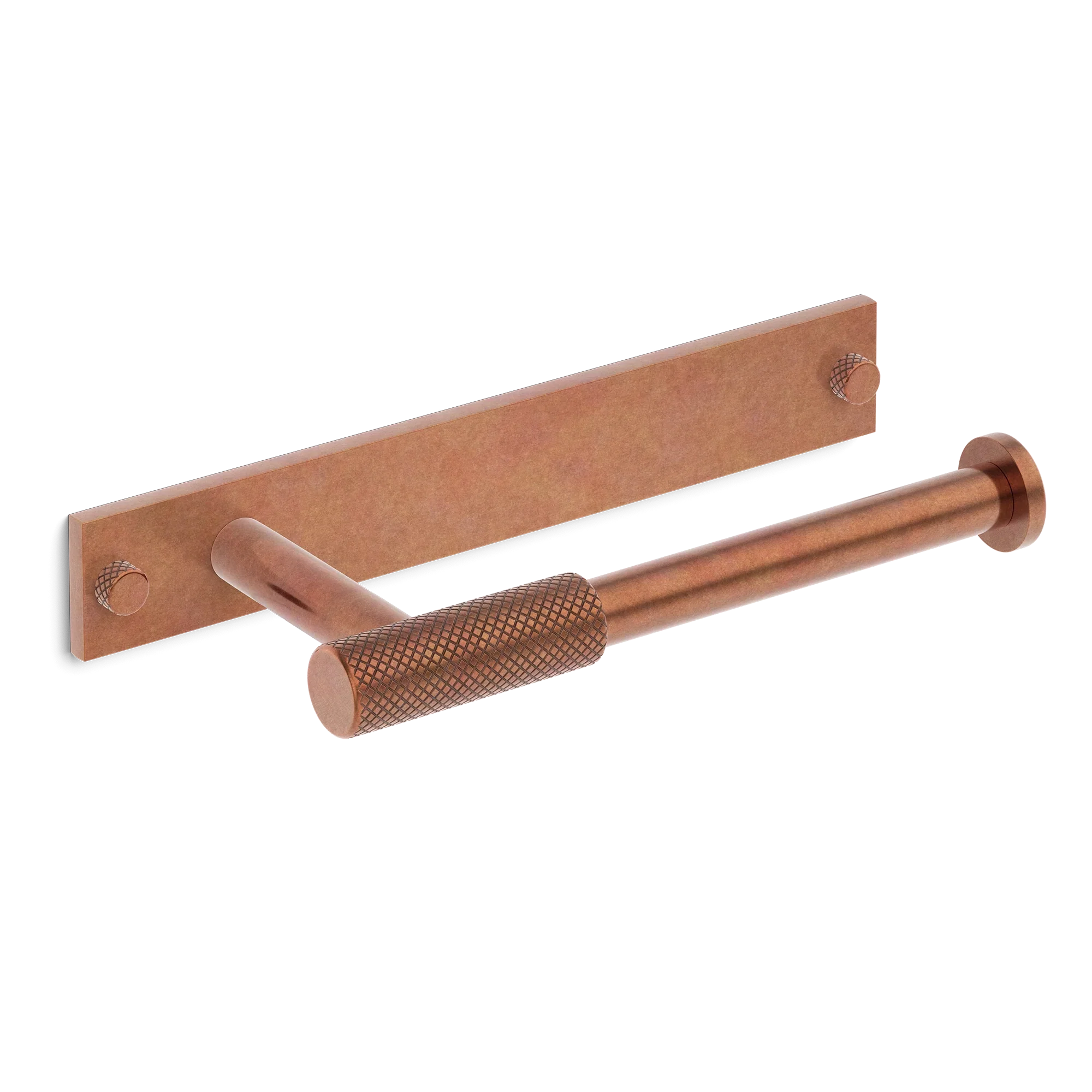 Armac Martin MIX Diamond Knurled Toilet Roll Holder & Backplate in 232mm / Aged Copper