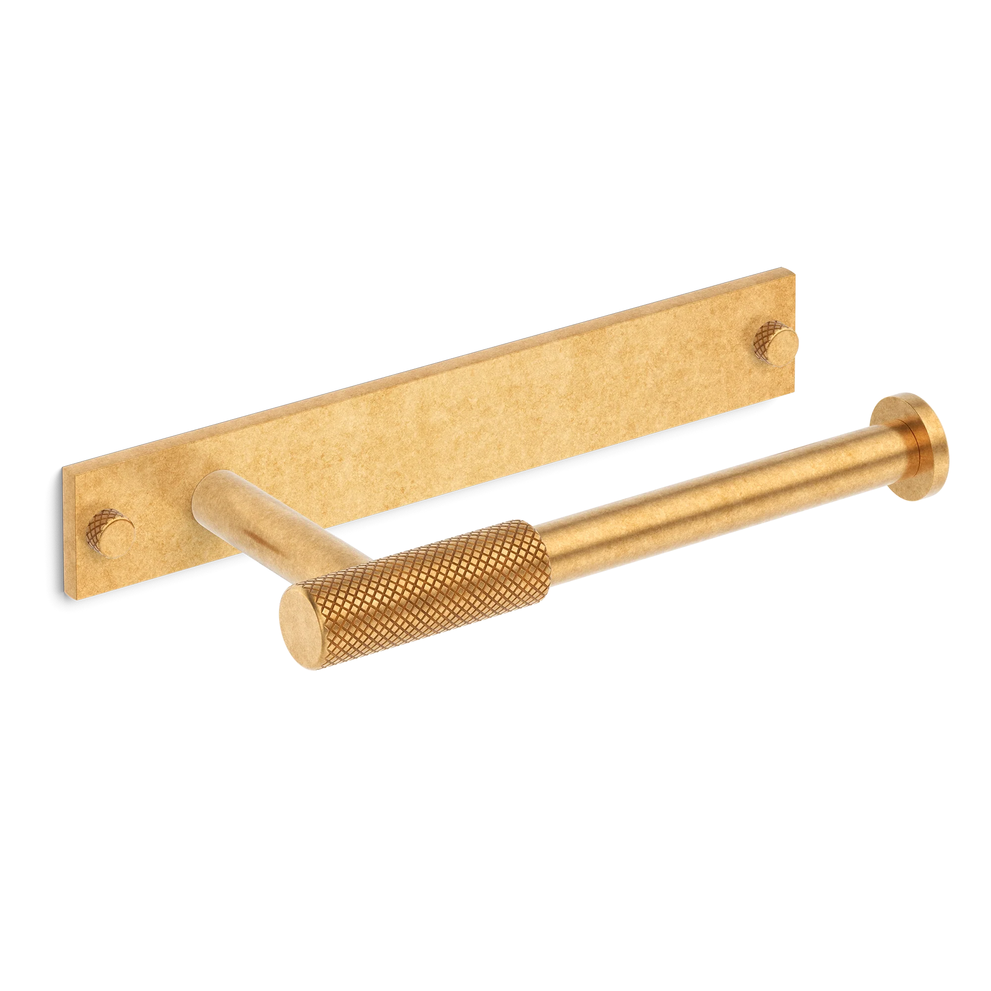 Armac Martin MIX Diamond Knurled Toilet Roll Holder & Backplate in 232mm / Burnished Brass