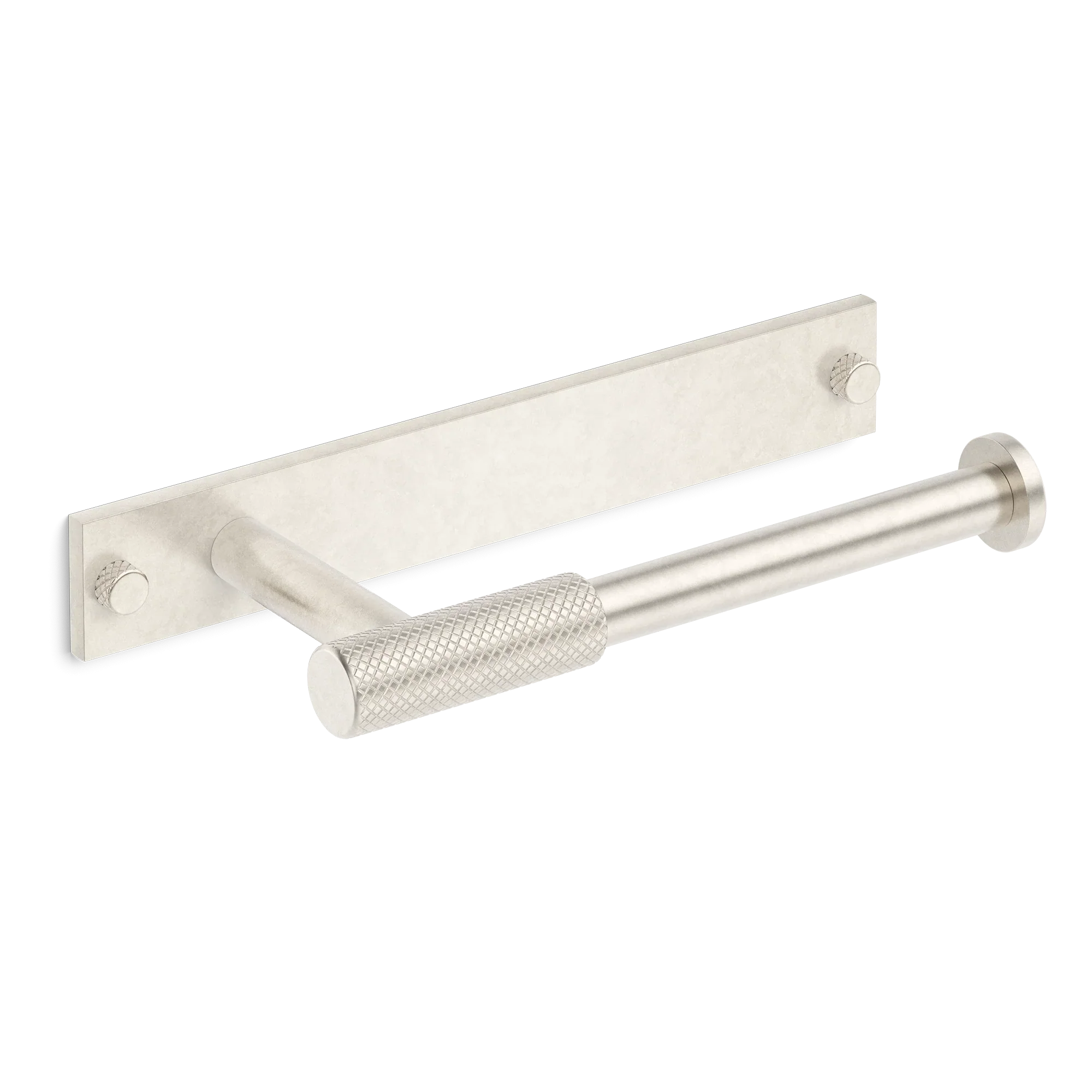 Armac Martin MIX Diamond Knurled Toilet Roll Holder & Backplate in 232mm / Barrelled Nickel Plate