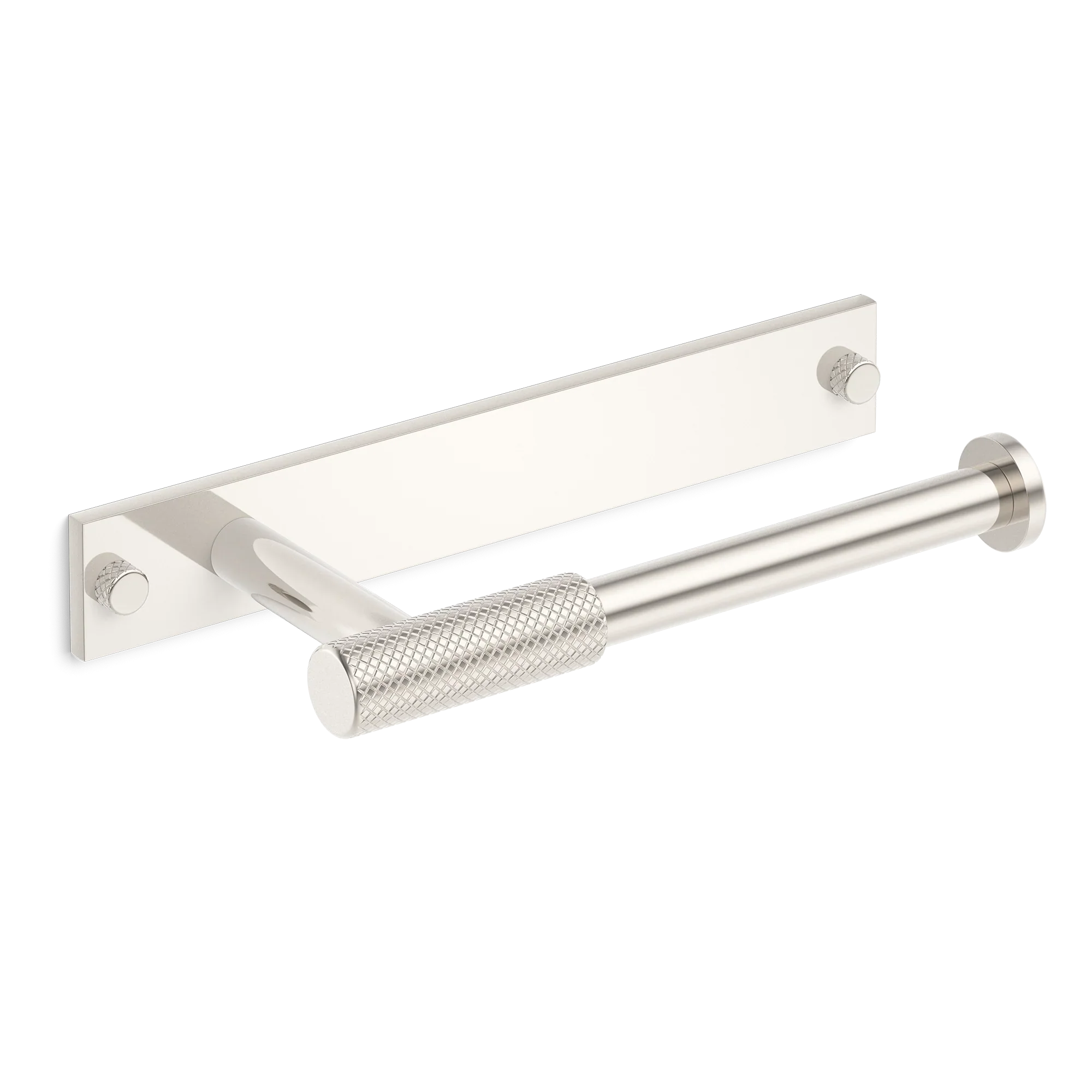 Armac Martin MIX Diamond Knurled Toilet Roll Holder & Backplate in 232mm / Polished Nickel Plate