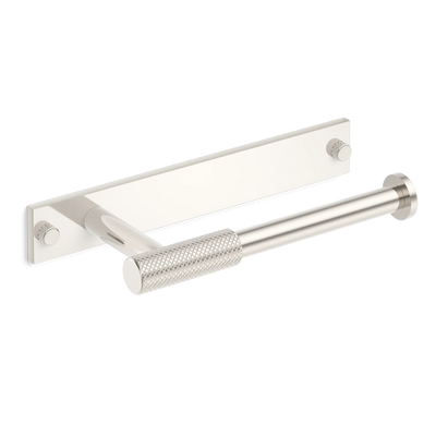 Armac Martin MIX Diamond Knurled Toilet Roll Holder & Backplate in 232mm / Polished Nickel Plate
