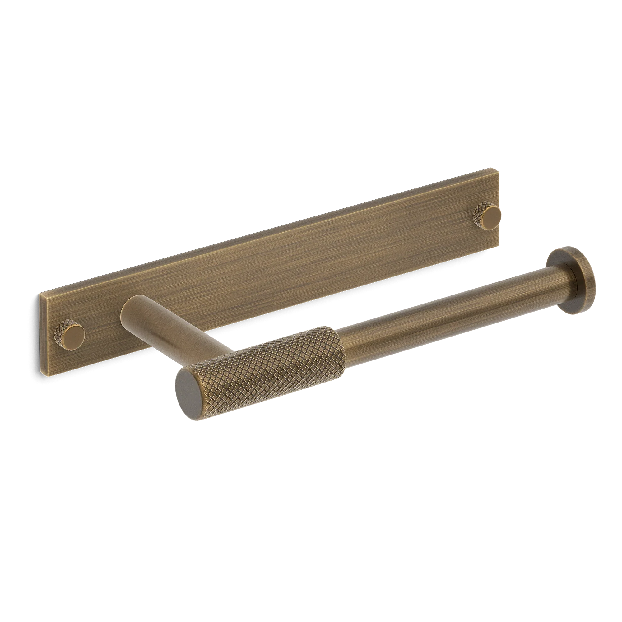Armac Martin MIX Diamond Knurled Toilet Roll Holder & Backplate in 232mm / Satin Antique Satin Lacquered