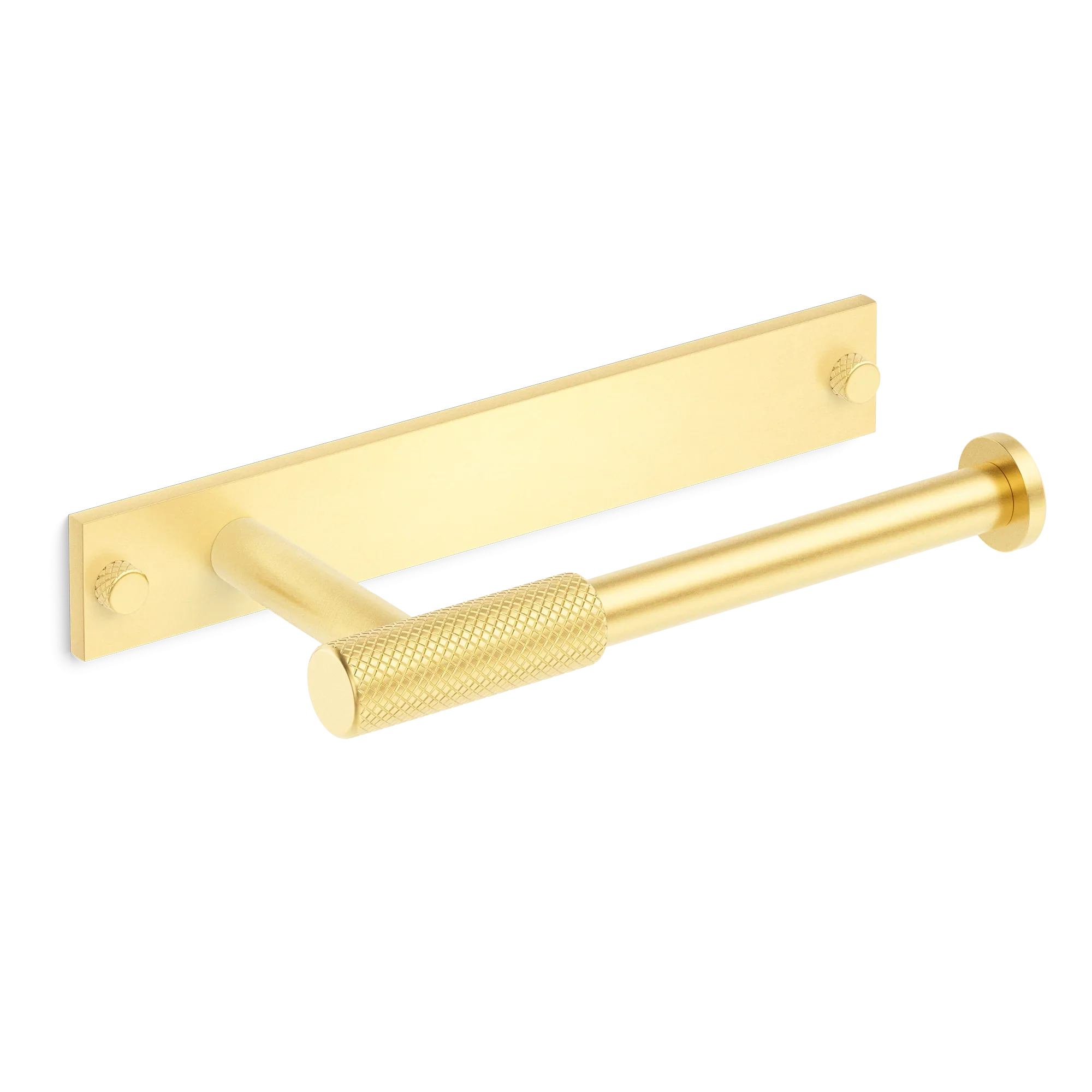 Armac Martin MIX Diamond Knurled Toilet Roll Holder & Backplate in 232mm / Satin Brass Lacquered