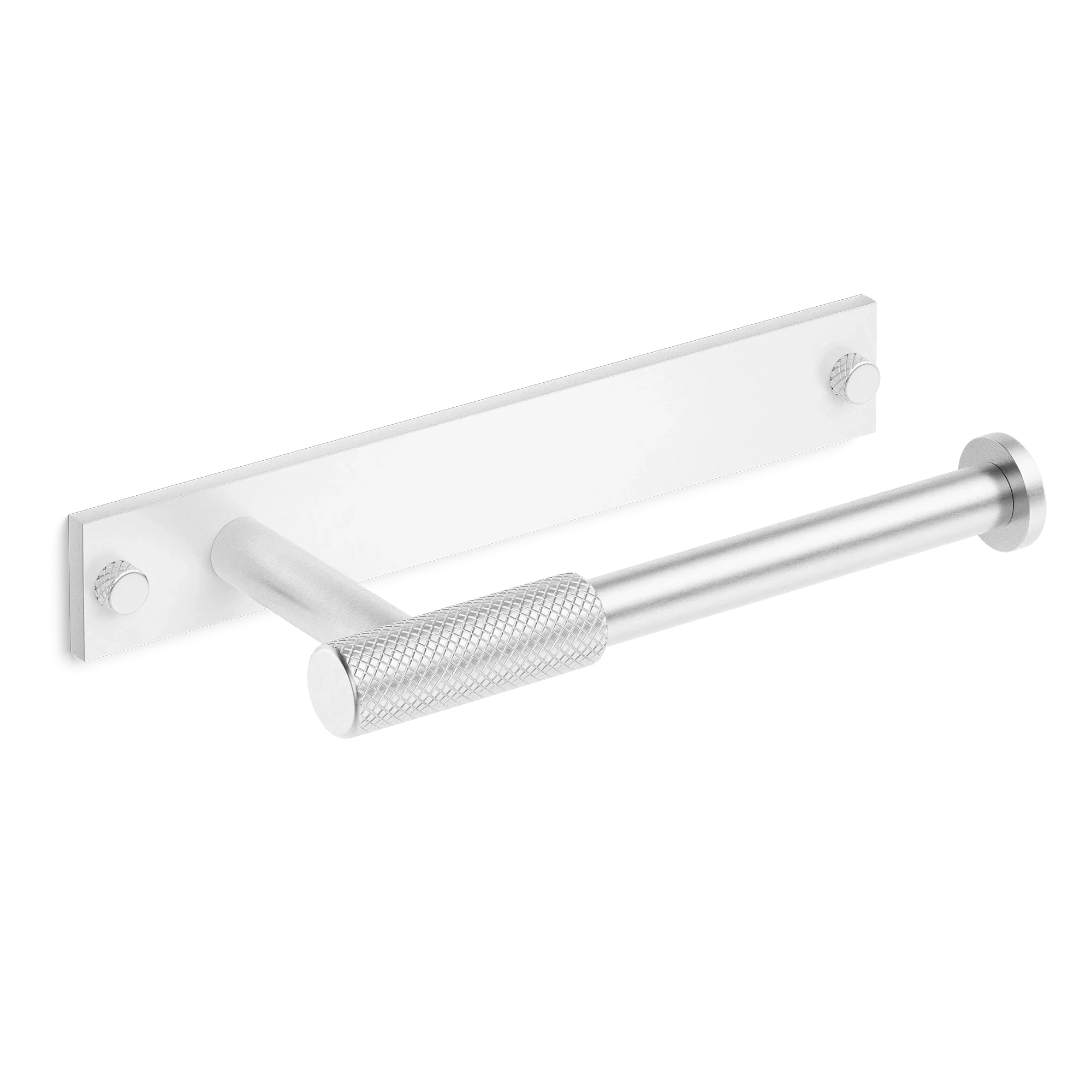 Armac Martin MIX Diamond Knurled Toilet Roll Holder & Backplate in 232mm / Satin Chrome Plate