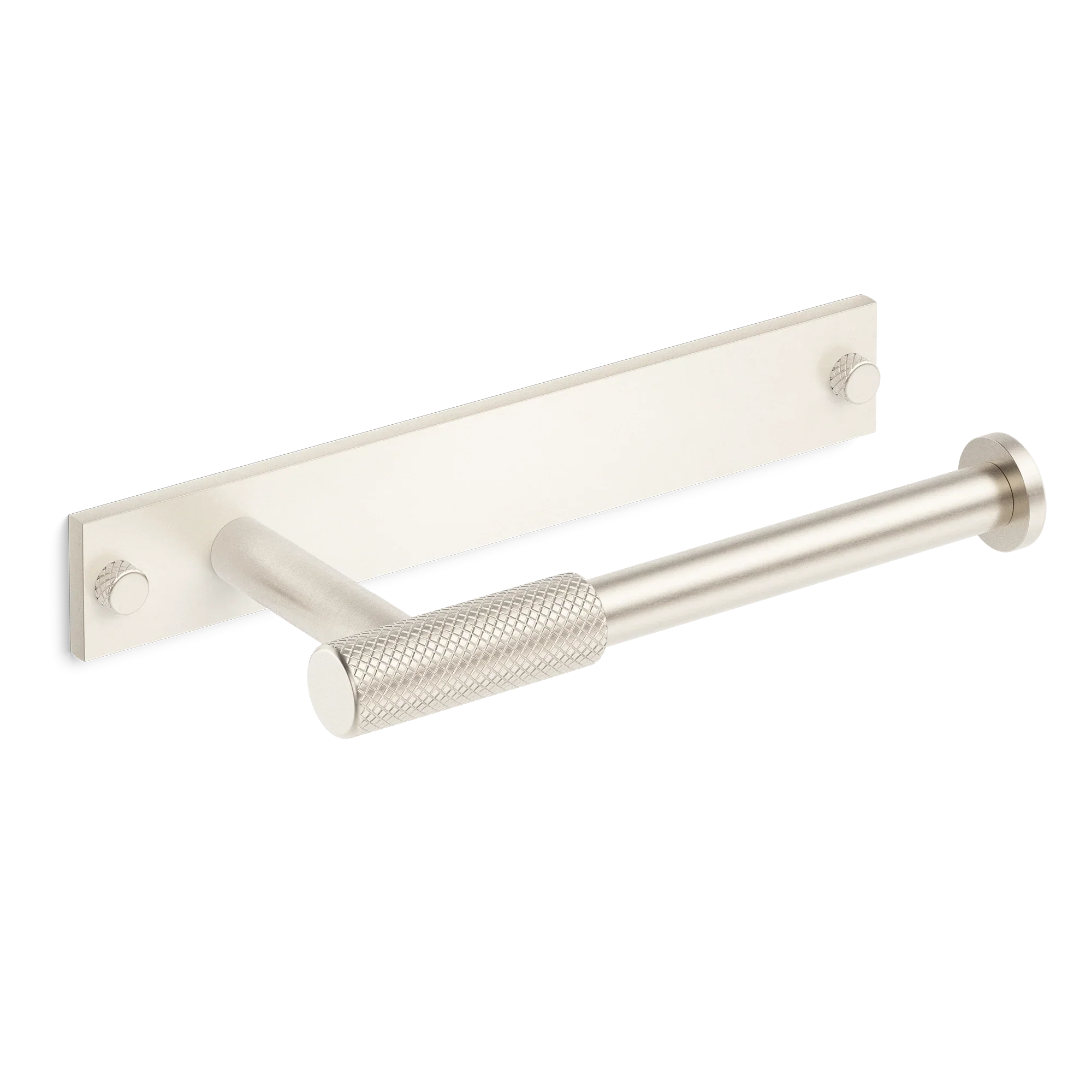 Armac Martin MIX Diamond Knurled Toilet Roll Holder & Backplate in 232mm / Satin Nickel Plate