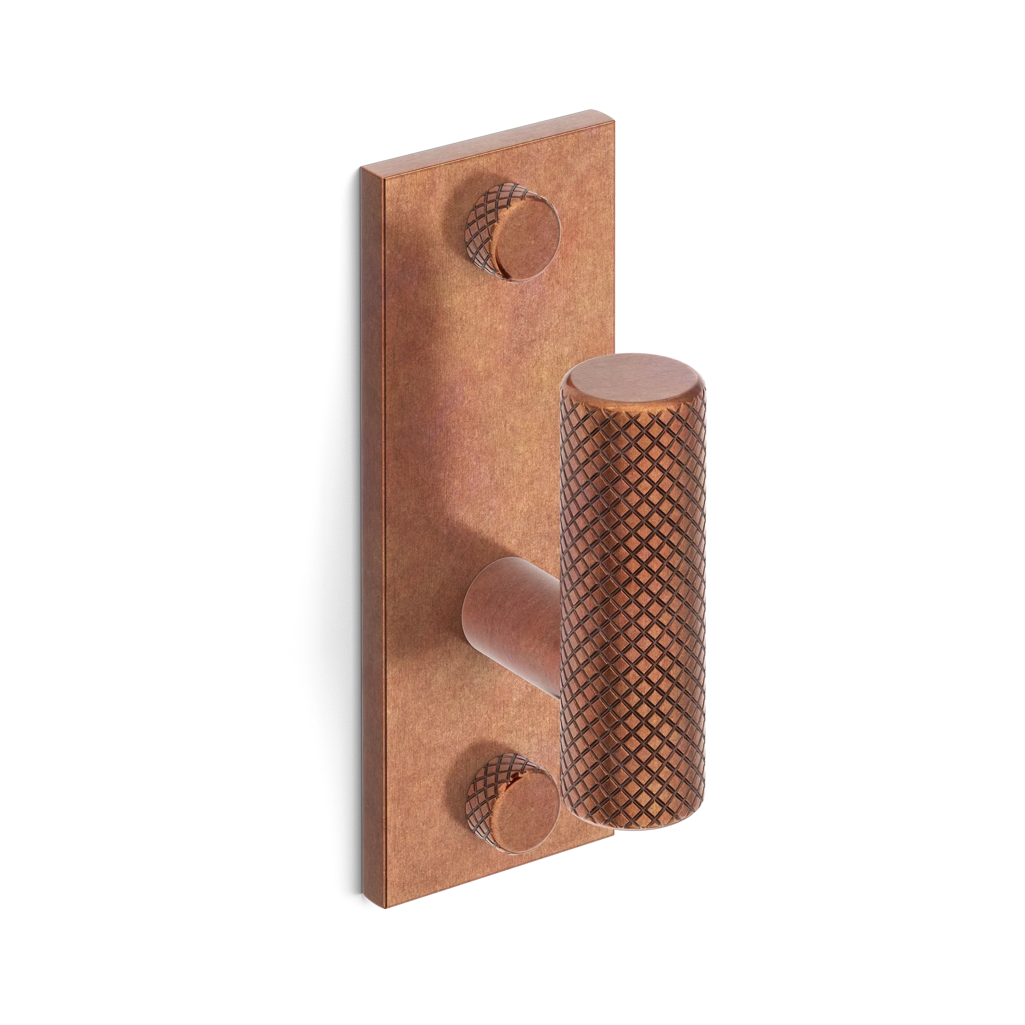 Armac Martin MIX Diamond Knurled Single Vertical Wall Hook in 84mm / Aged Copper