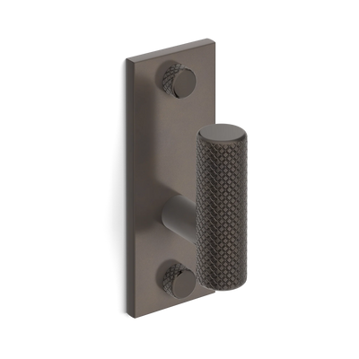 Armac Martin MIX Diamond Knurled Single Vertical Wall Hook in 84mm / Dark Bronze