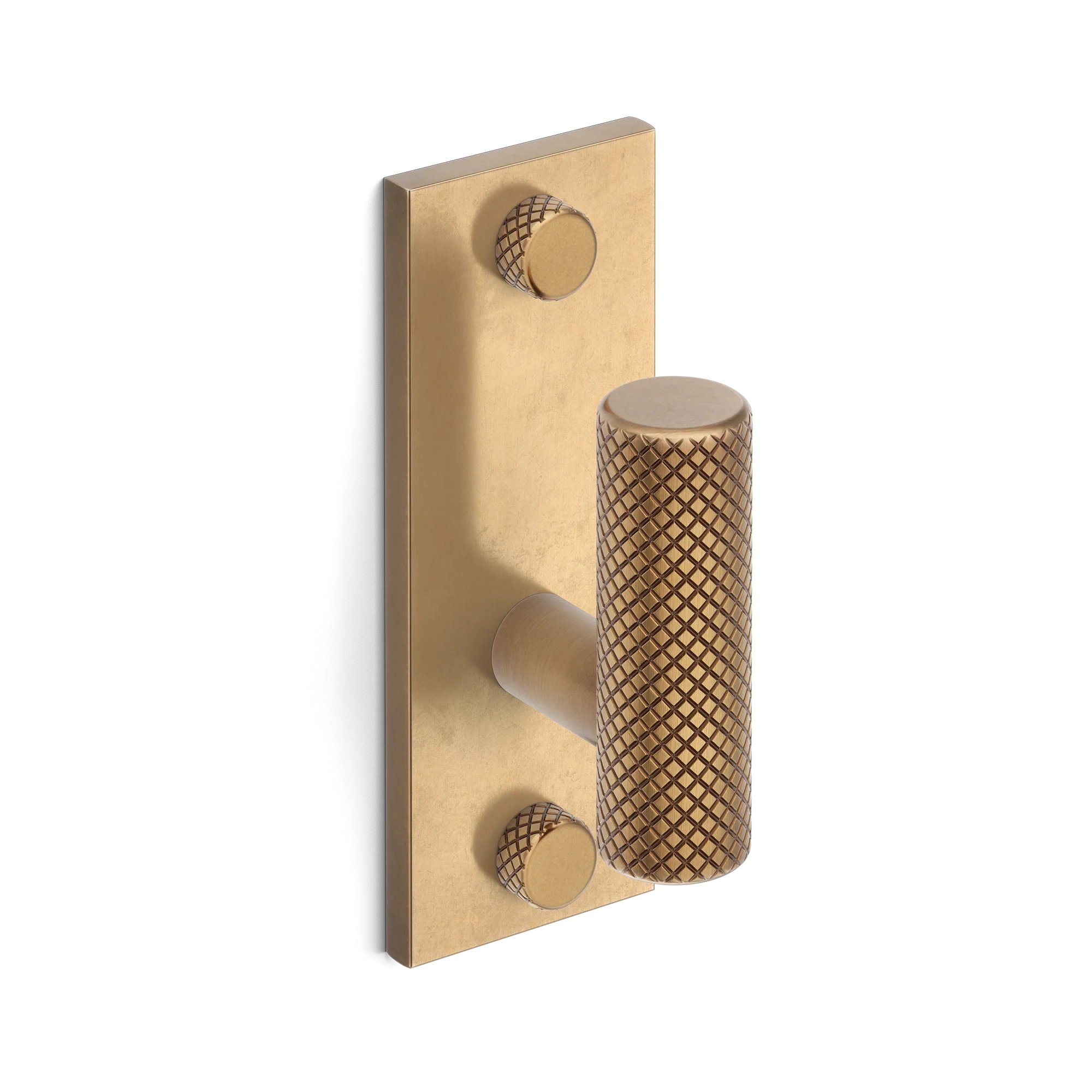 Armac Martin MIX Diamond Knurled Single Vertical Wall Hook in 84mm / Fine English Antique
