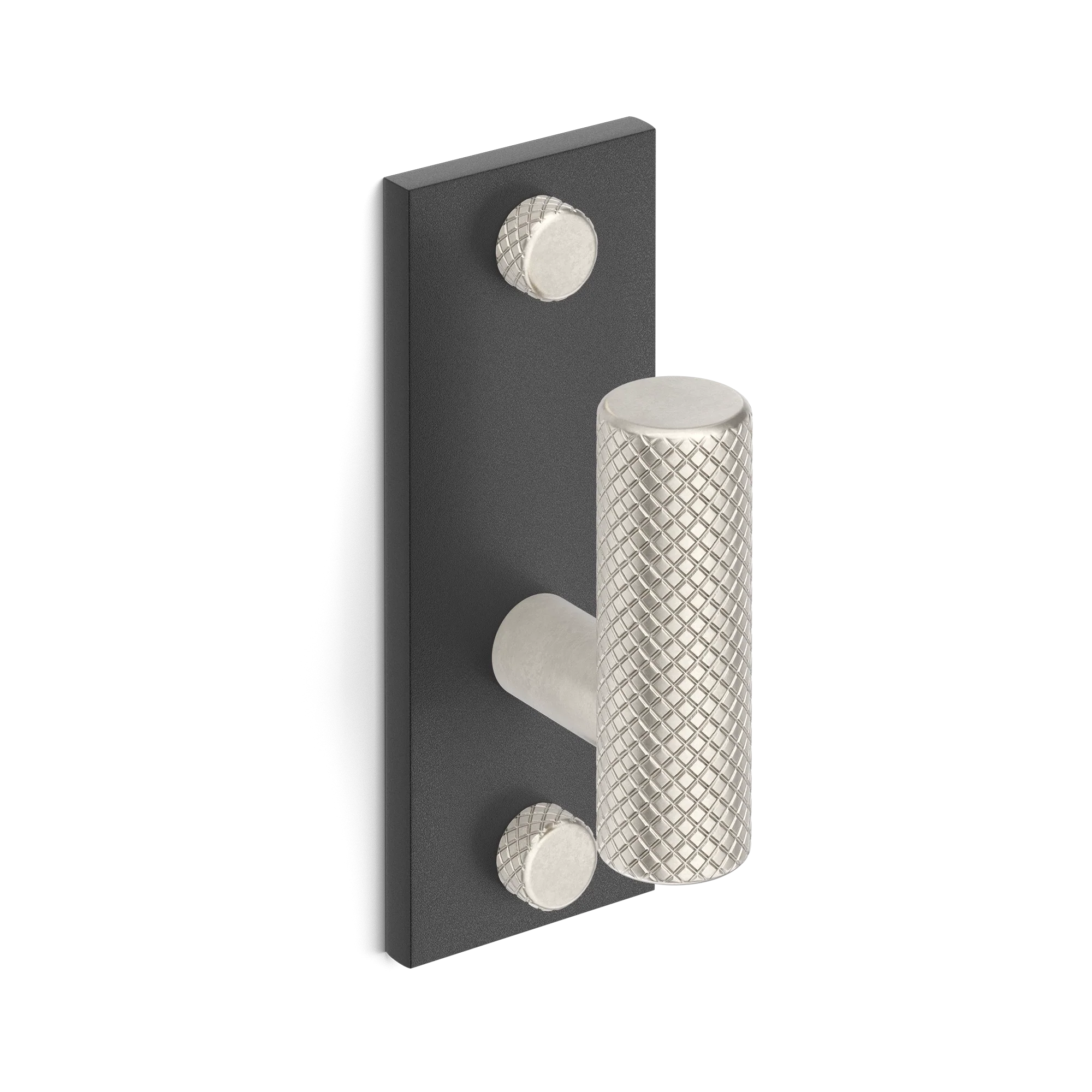 Armac Martin MIX Diamond Knurled Single Vertical Wall Hook - Mixed Finish in 84mm