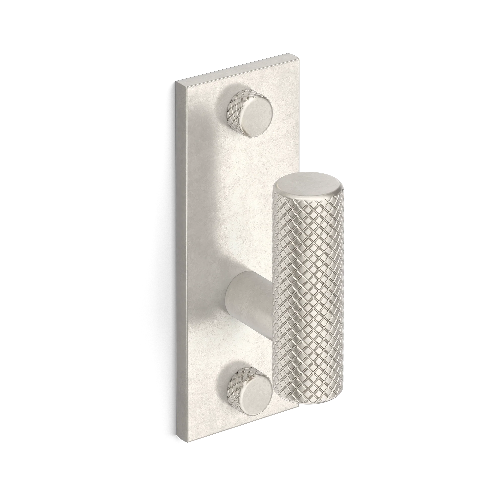Armac Martin MIX Diamond Knurled Single Vertical Wall Hook in 84mm / Barrelled Nickel Plate