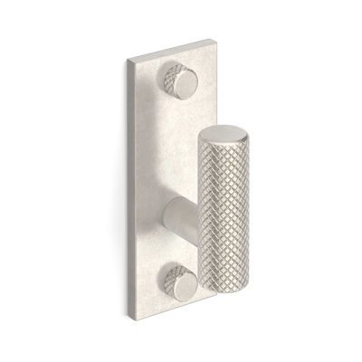 Armac Martin MIX Diamond Knurled Single Vertical Wall Hook in 84mm / Barrelled Nickel Plate