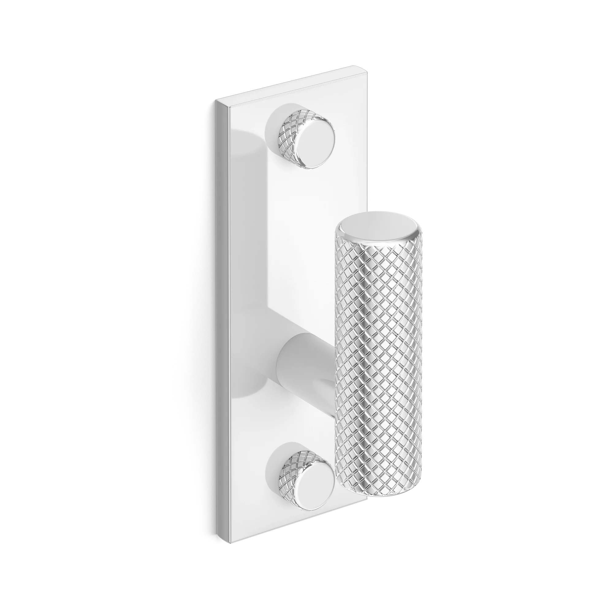 Armac Martin MIX Diamond Knurled Single Vertical Wall Hook in 84mm / Polished Chrome Plate