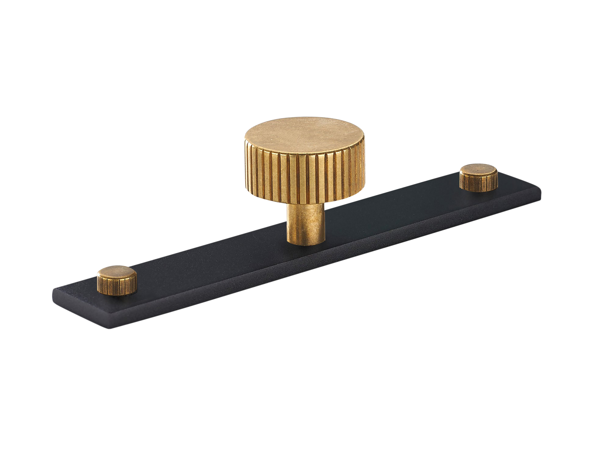 Armac Martin MIX Straight Knurled Cabinet Knob & Backplate - Mixed Finish