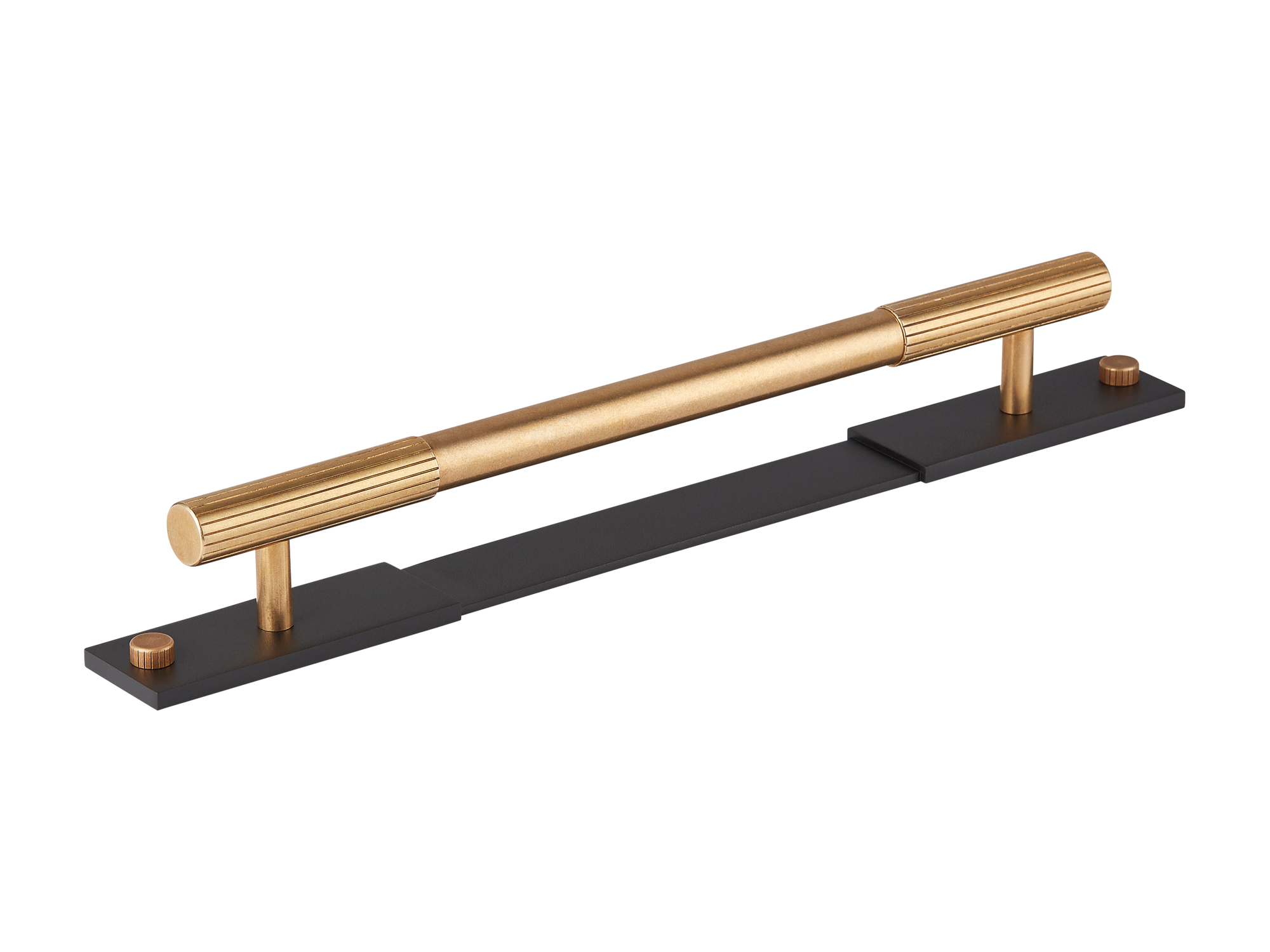 Armac Martin MIX Straight Knurled Cabinet Handle & Backplate - Mixed Finish
