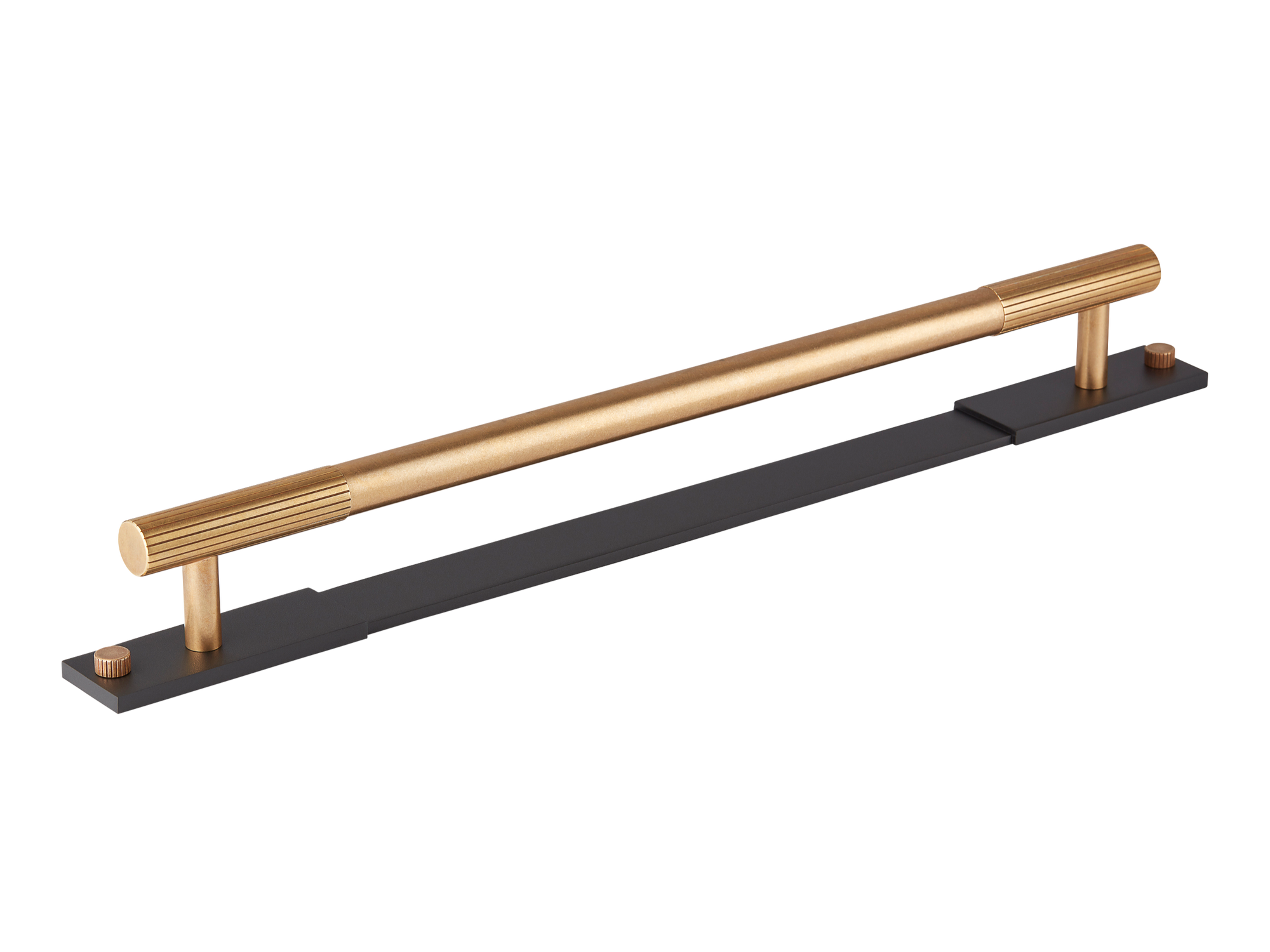 Armac Martin MIX Straight Knurled Appliance Pull Handle & Backplate - Mixed Finish