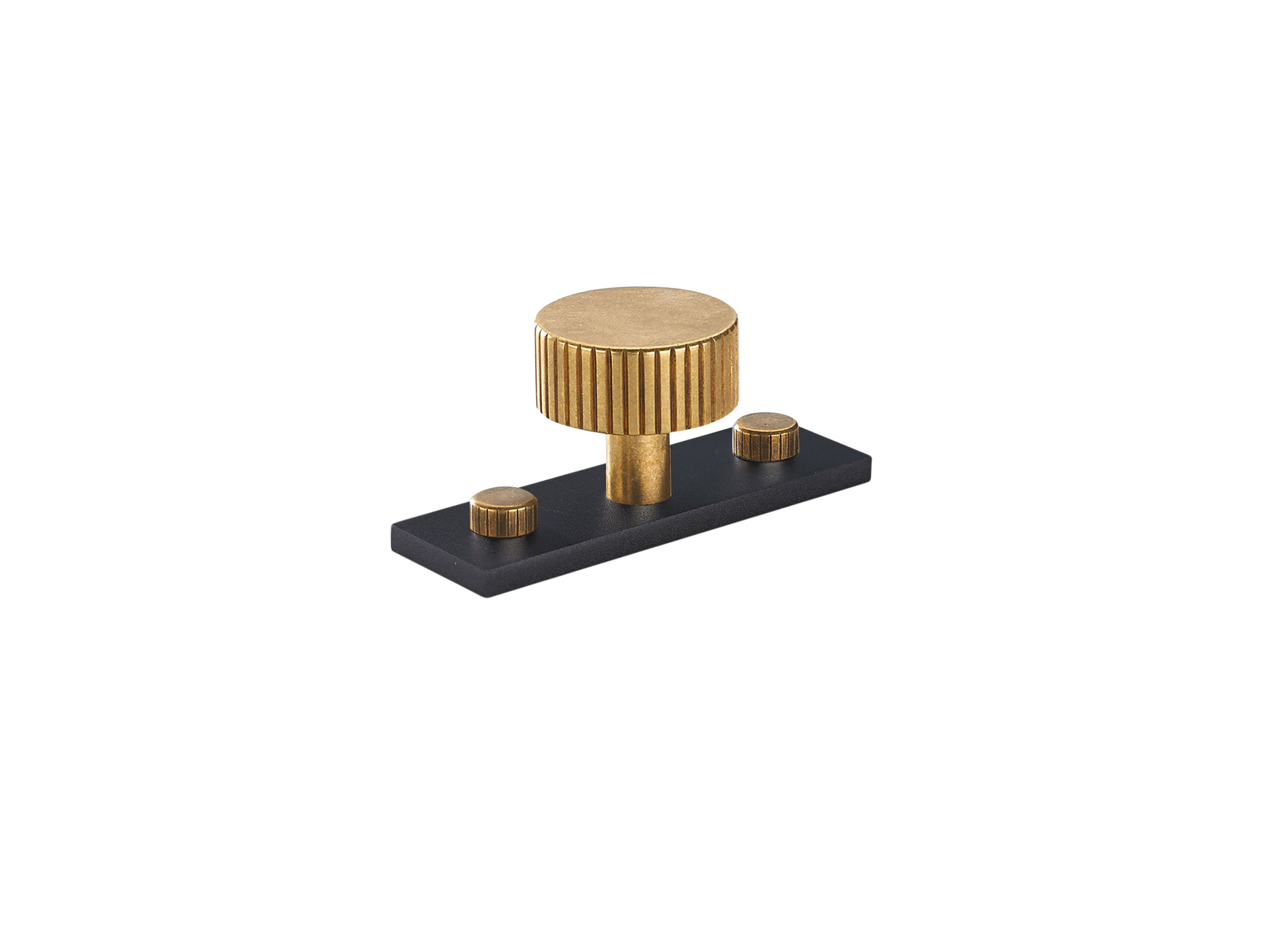 Armac Martin MIX Straight Knurled Cabinet Knob & Backplate - Mixed Finish