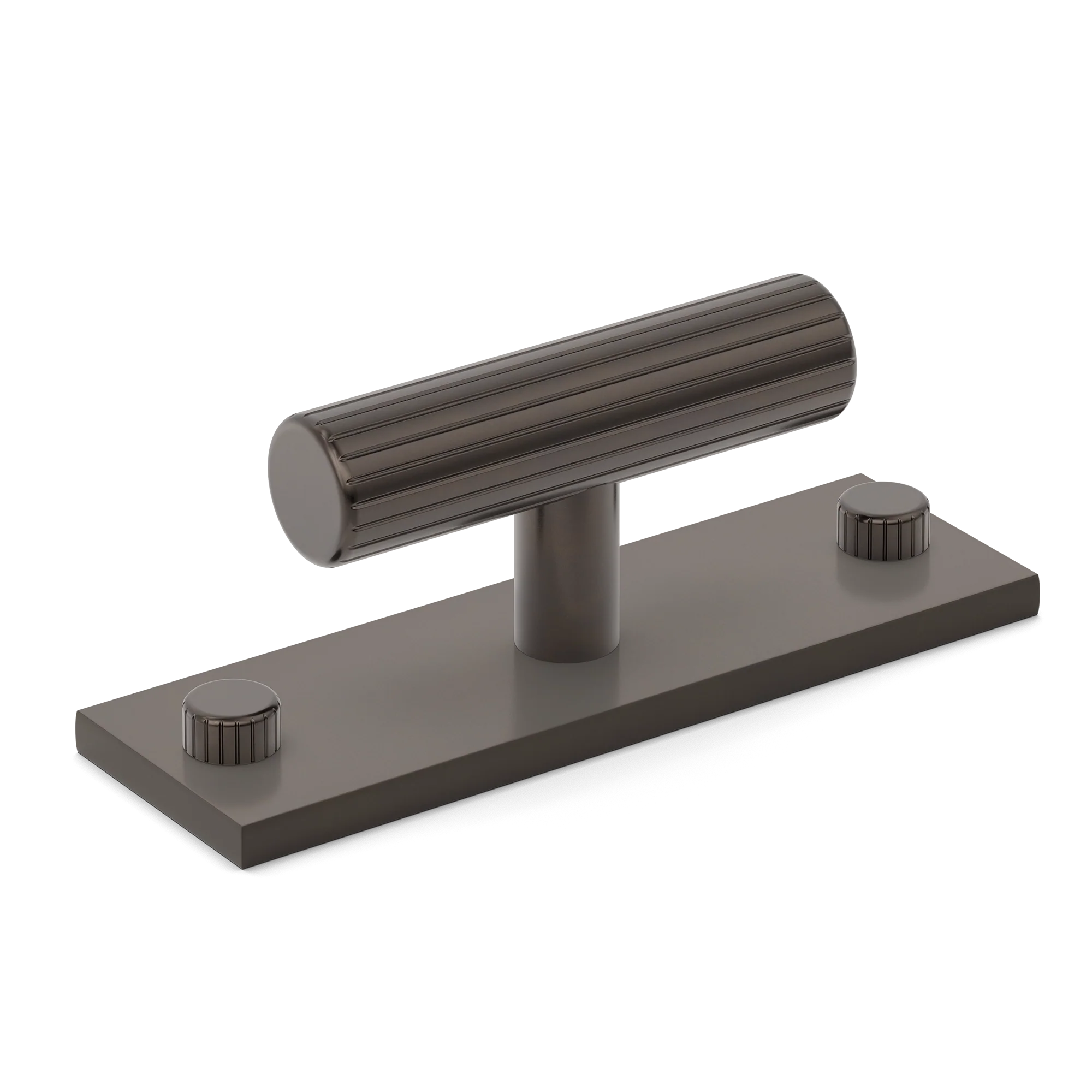 Armac Martin MIX Straight Knurled T-bar Handle & Backplate in 65mm / Dark Bronze
