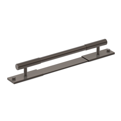 Armac Martin MIX Straight Knurled Pull Handle & Backplate in 128mm / Dark Bronze