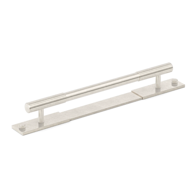 Armac Martin MIX Straight Knurled Pull Handle & Backplate in 128mm / Barrelled Nickel Plate