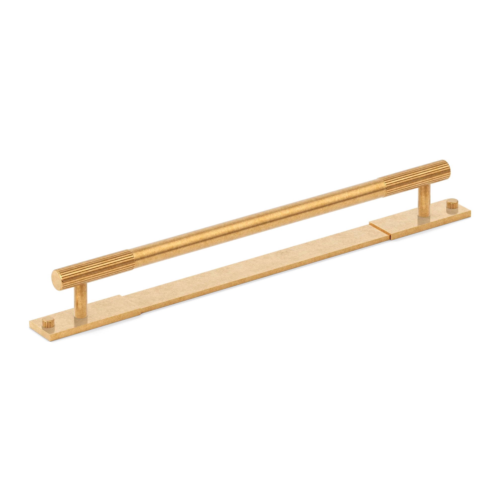 Armac Martin MIX Straight Knurled Cabinet & Appliance Pulls in 384mm / Burnished Brass