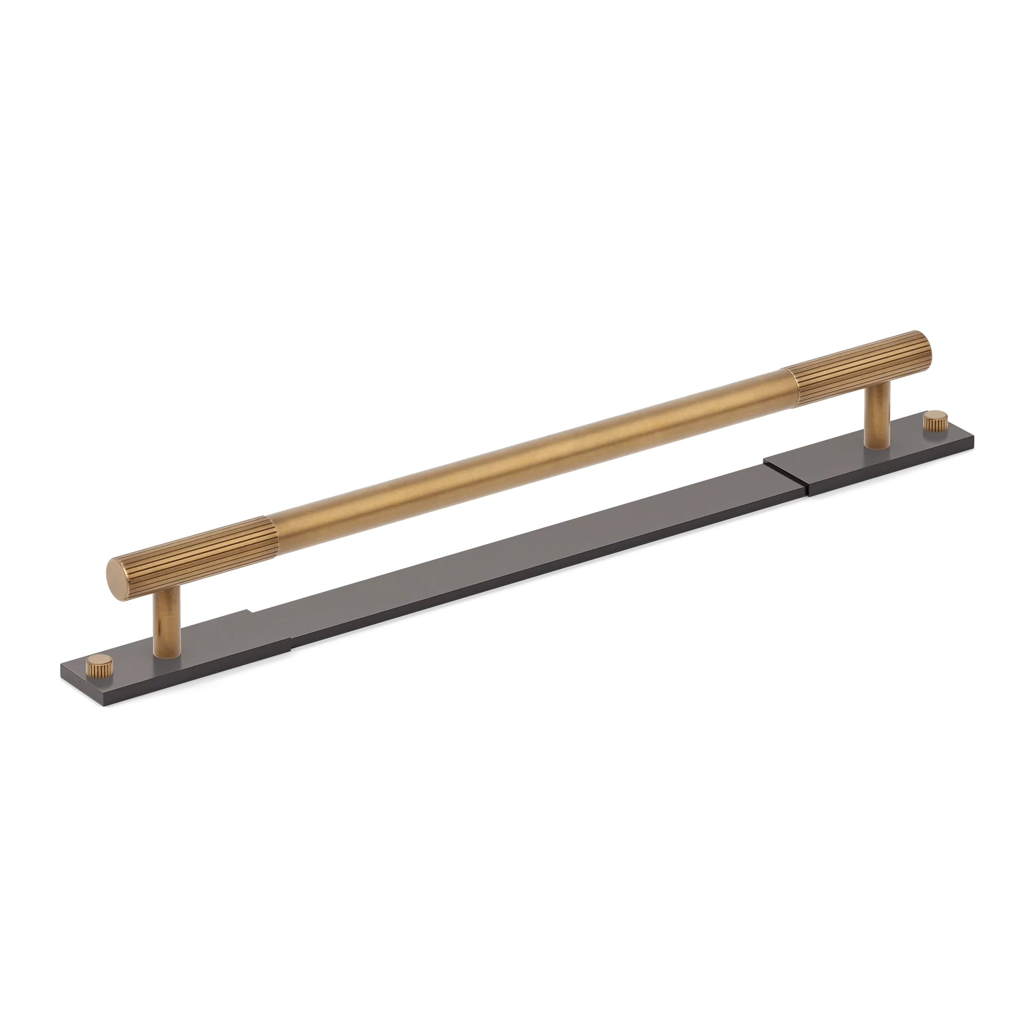 Armac Martin MIX Straight Knurled Appliance Pull Handle & Backplate - Mixed Finish in 384mm