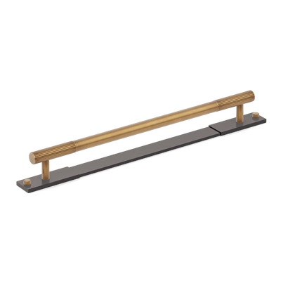 Armac Martin MIX Straight Knurled Appliance Pull Handle & Backplate - Mixed Finish in 384mm