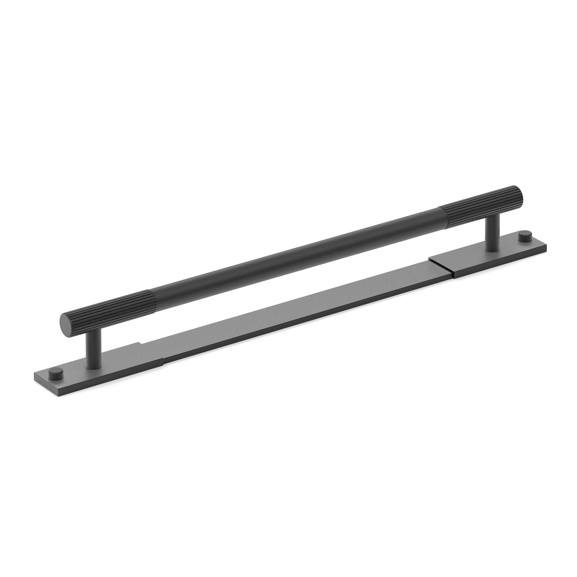 Armac Martin MIX Straight Knurled Cabinet & Appliance Pulls in 384mm / Matt Black Lacquered