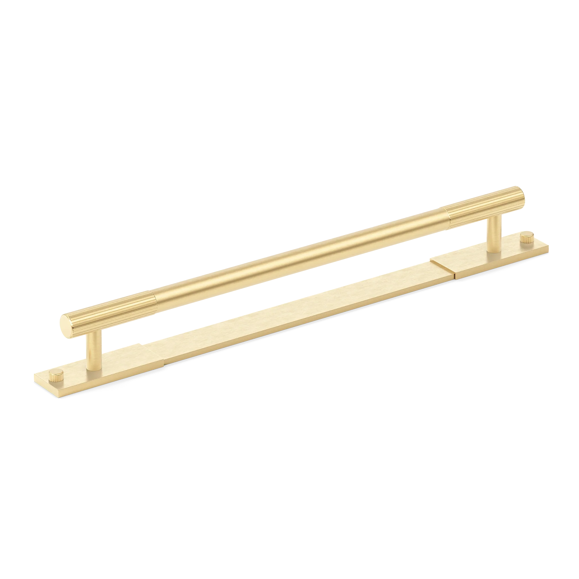 Armac Martin MIX Straight Knurled Cabinet & Appliance Pulls in 384mm / Satin Brass Unlacquered