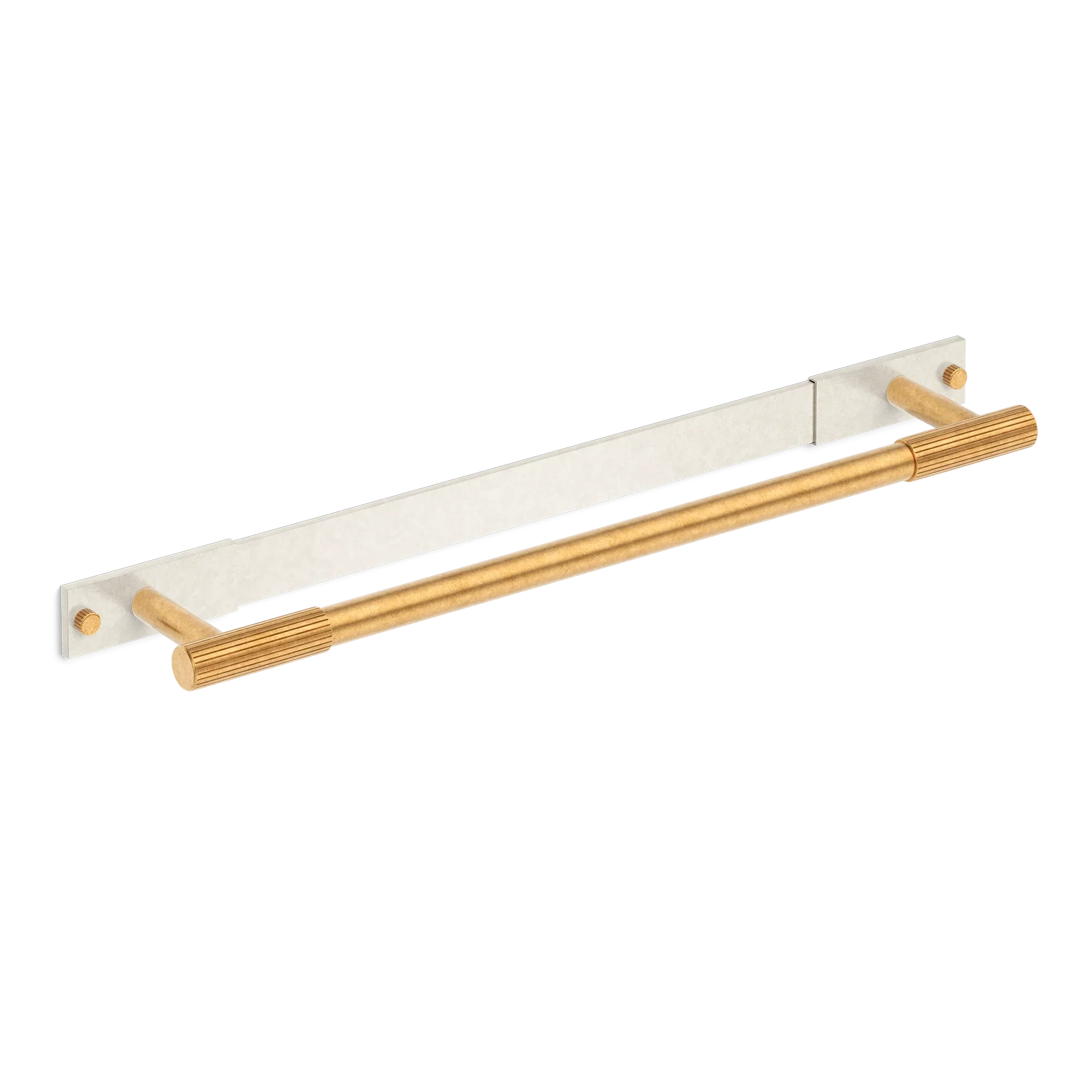 Armac Martin MIX Straight Knurled Bath Towel Rail & Backplate - Mixed Finish in 450mm