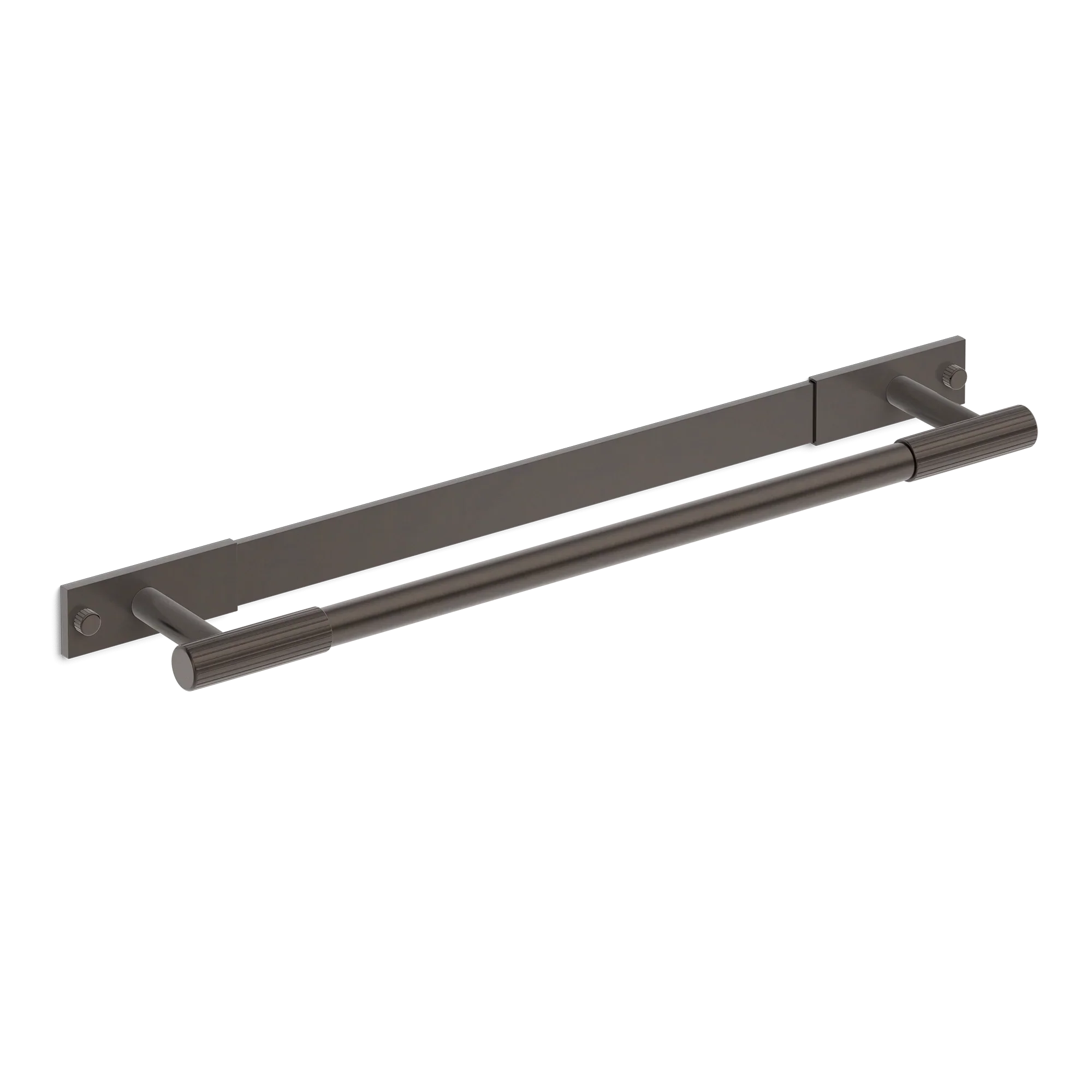 Armac Martin MIX Straight Knurled Bath Towel Rail & Backplate in 450mm / Dark Bronze