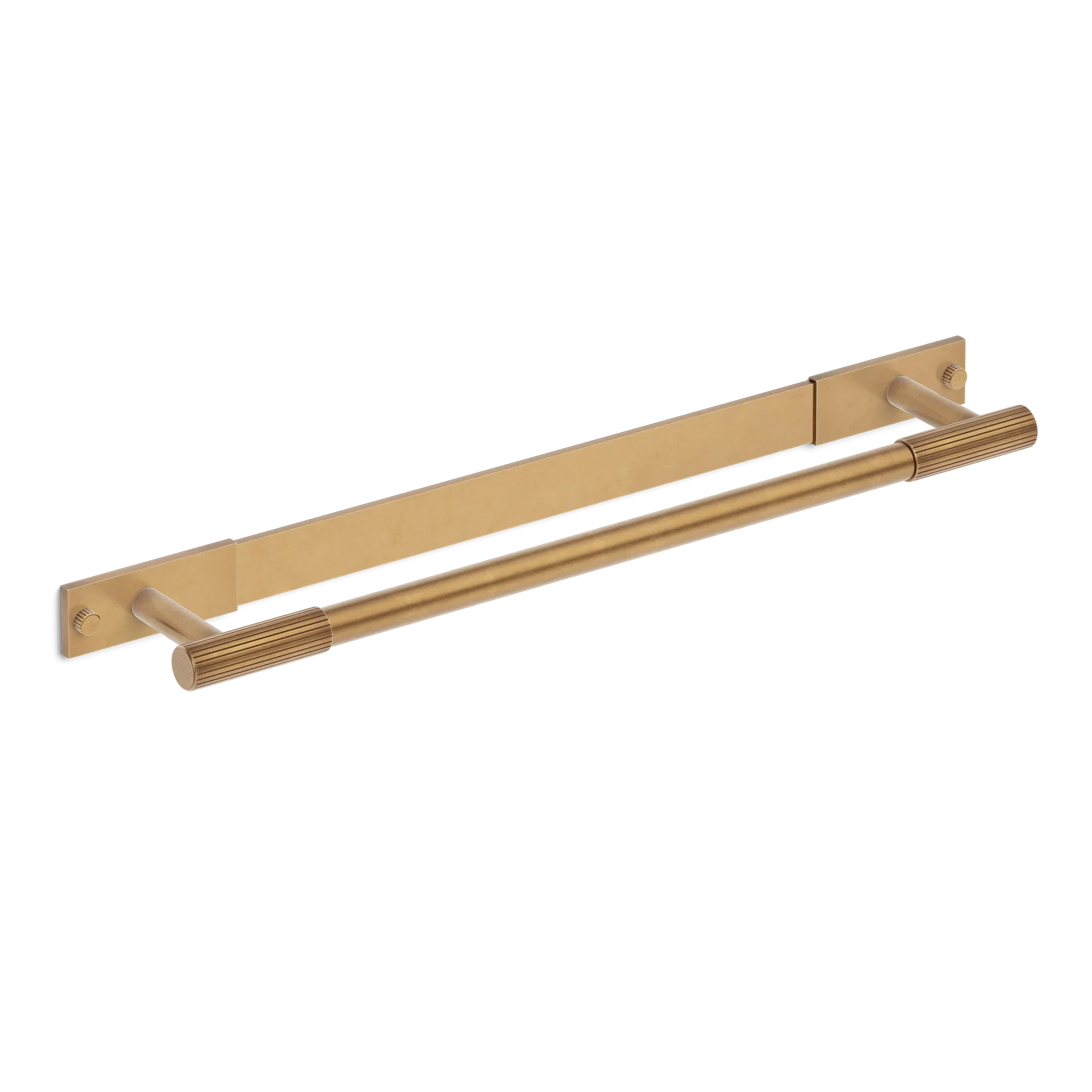 Armac Martin MIX Straight Knurled Bath Towel Rail & Backplate in 450mm / Fine English Antique