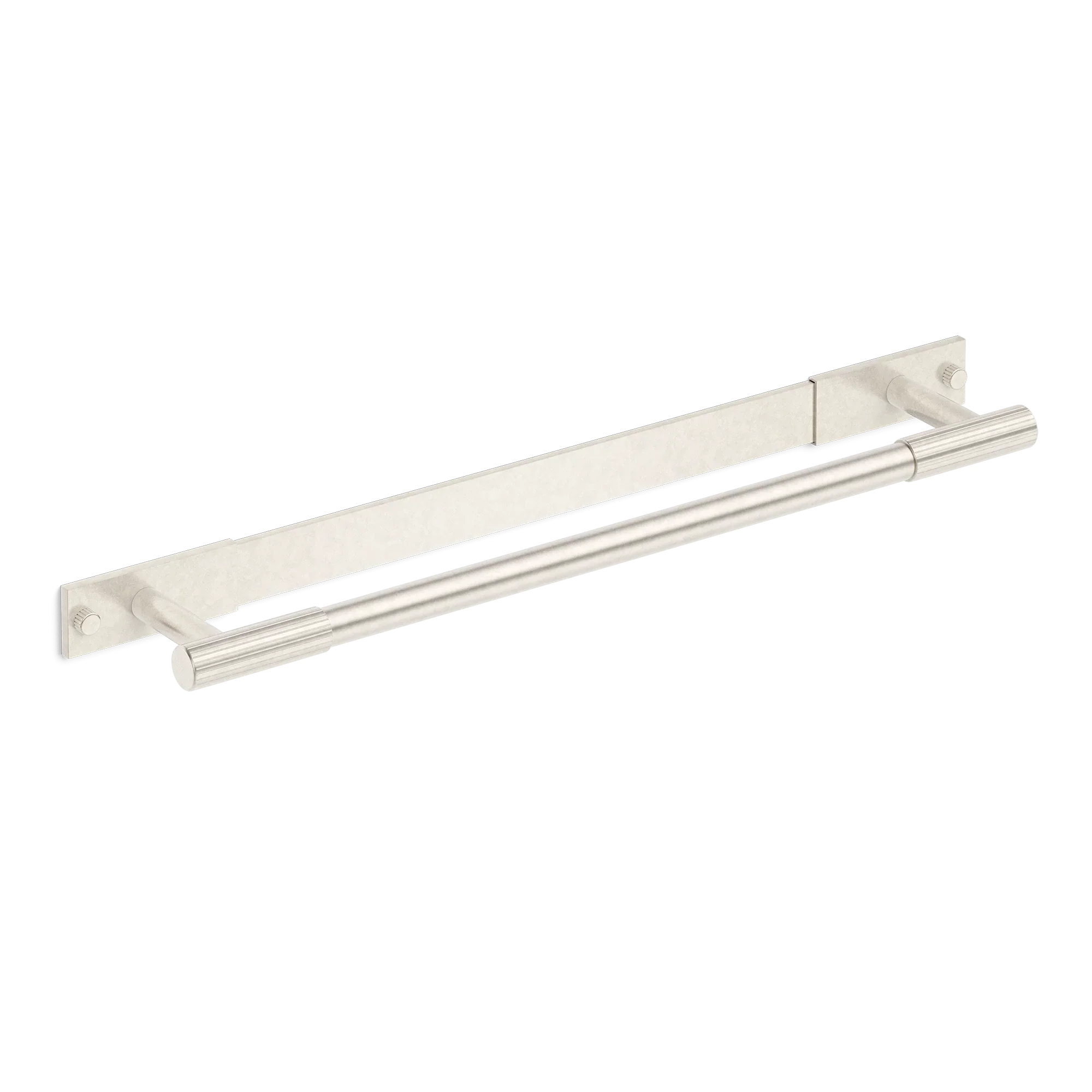 Armac Martin MIX Straight Knurled Bath Towel Rail & Backplate in 450mm / Barrelled Nickel Plate