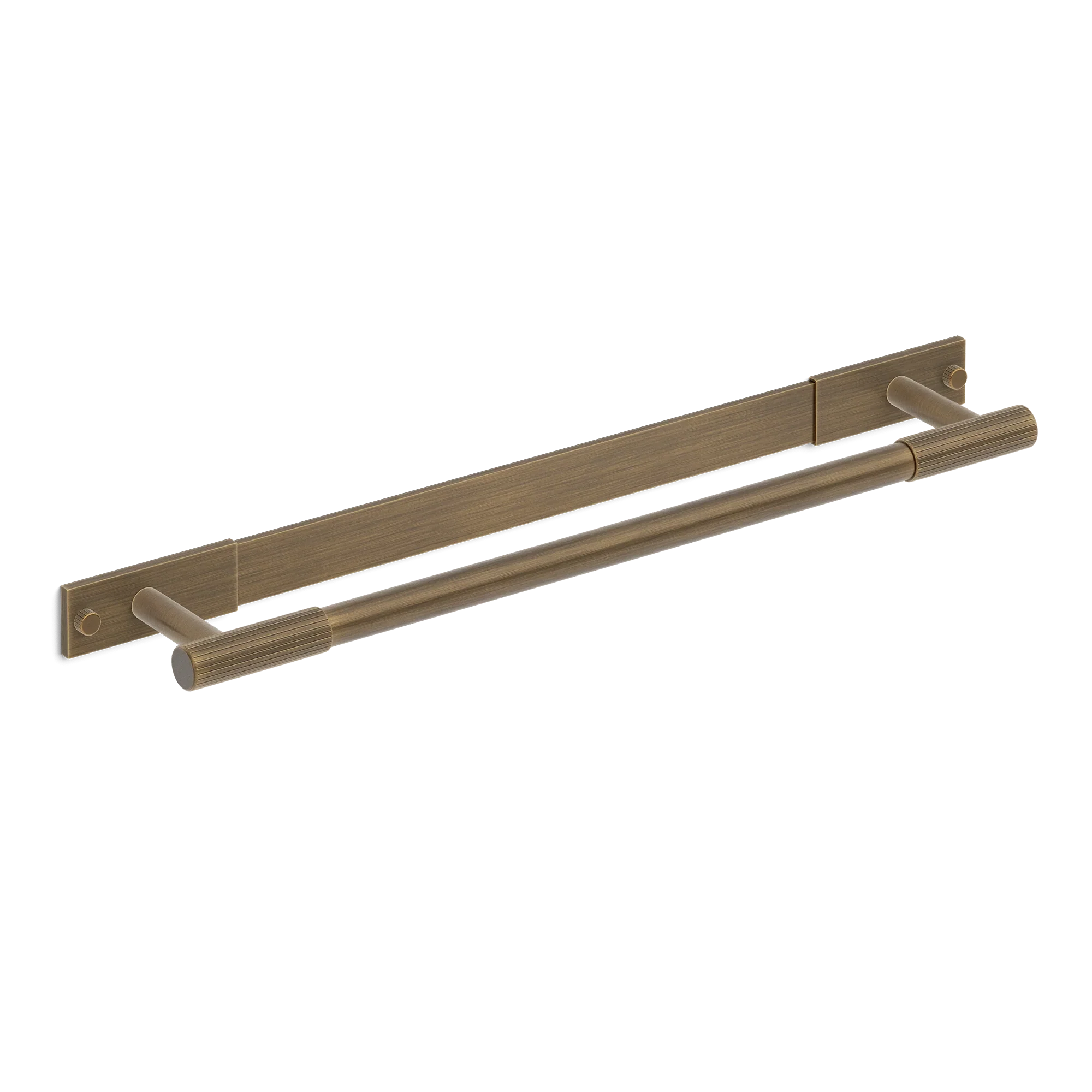 Armac Martin MIX Straight Knurled Bath Towel Rail & Backplate in 450mm / Satin Antique Satin Lacquered
