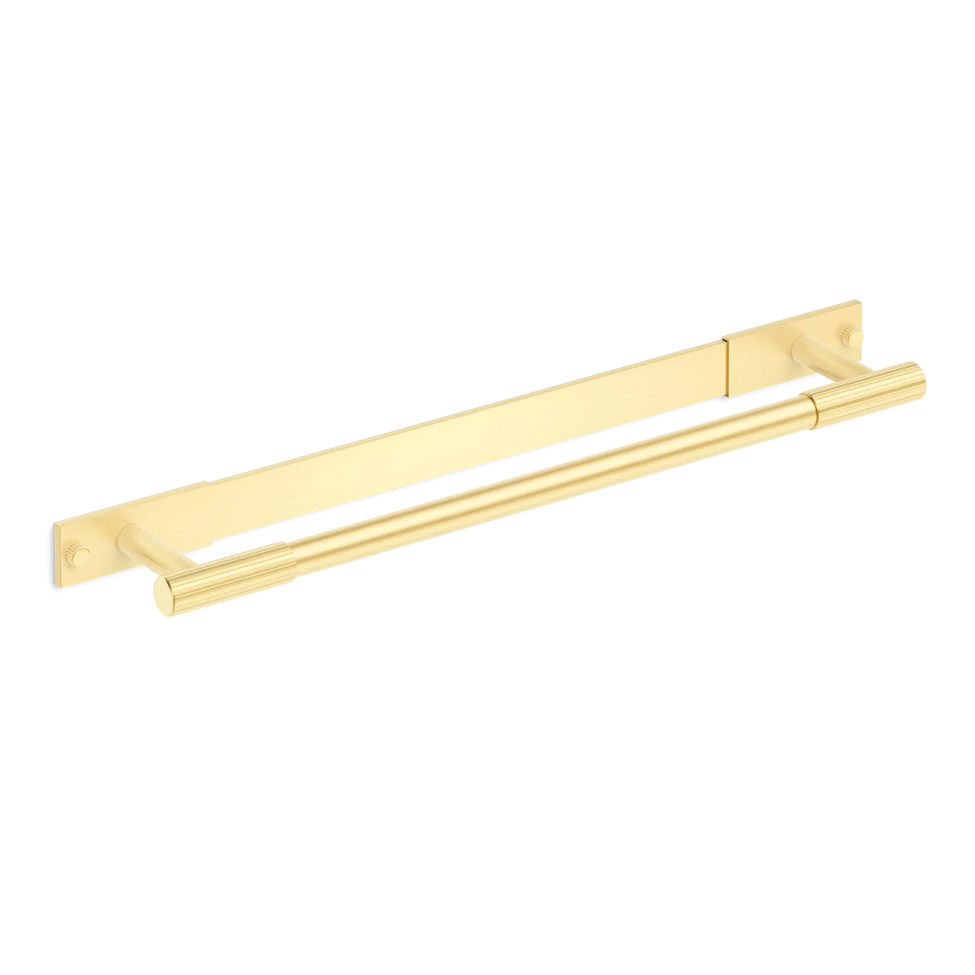Armac Martin MIX Straight Knurled Bath Towel Rail & Backplate in 450mm / Satin Brass Satin Lacquered