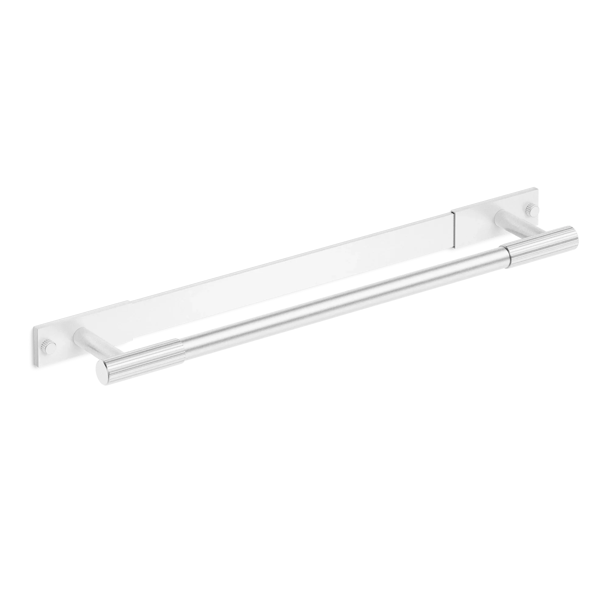 Armac Martin MIX Straight Knurled Bath Towel Rail & Backplate in 450mm / Satin Chrome Plate