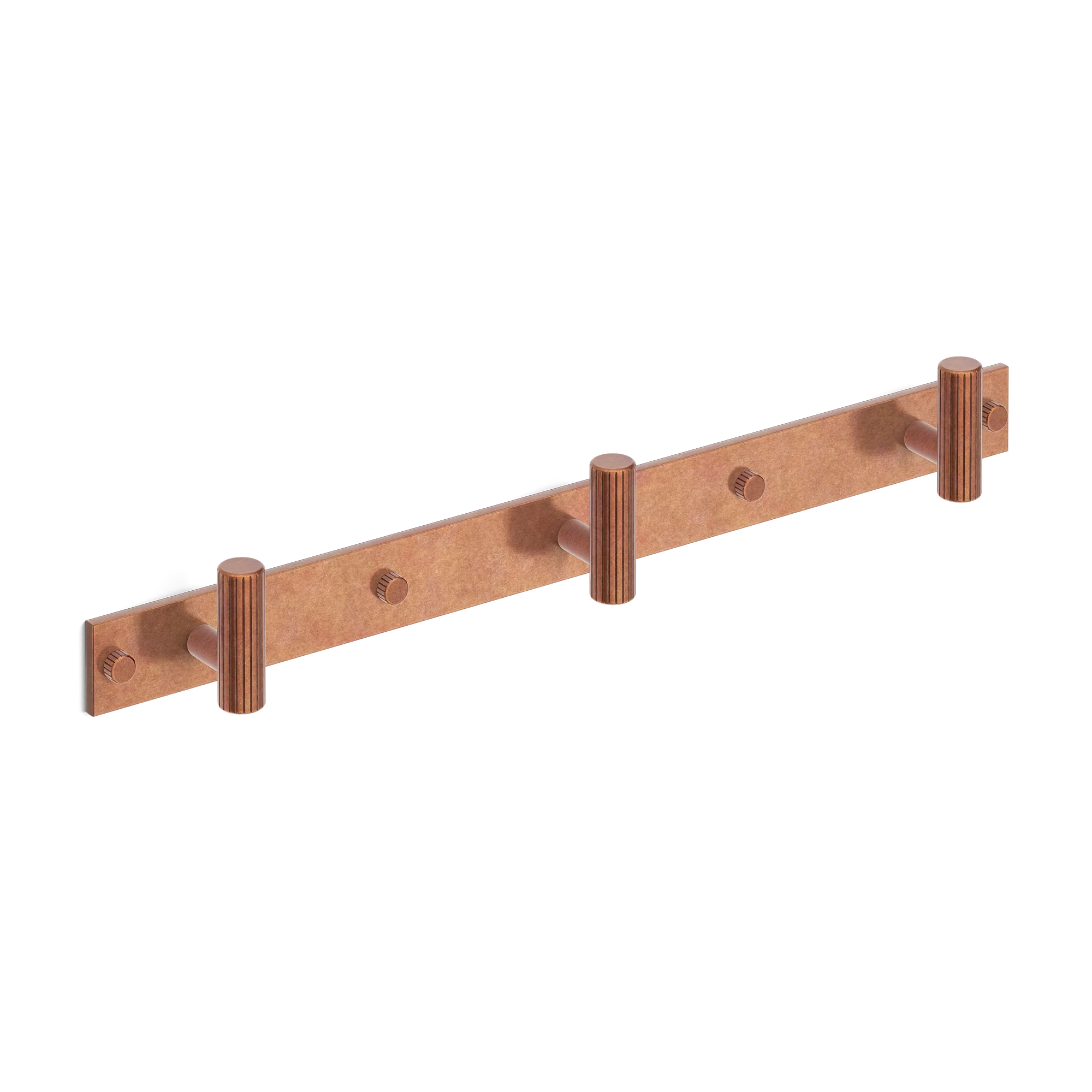 Armac Martin MIX Straight Knurled Wall Hook Rack in 384mm (3 hooks) / Aged Copper