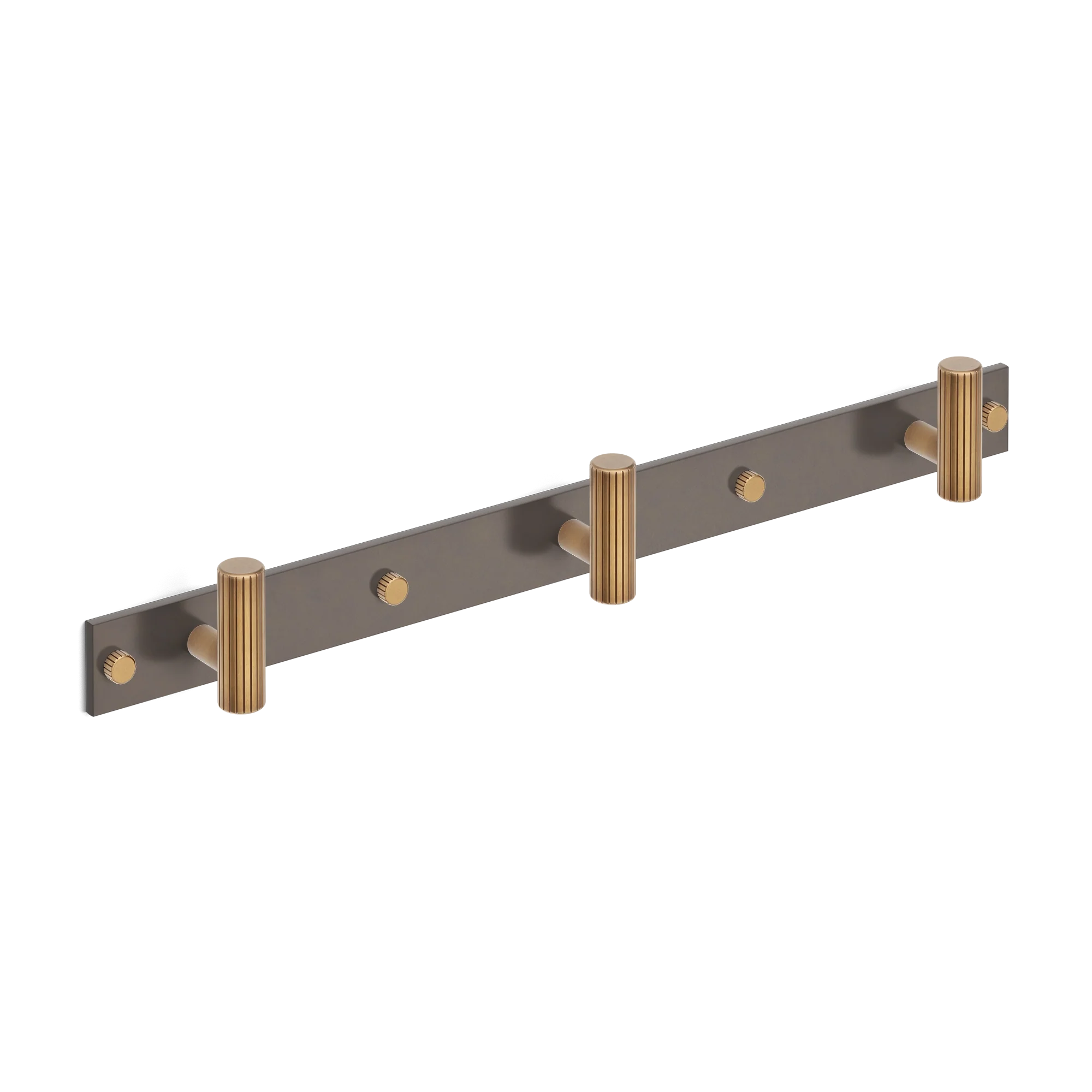 Armac Martin MIX Straight Knurled Wall Hook Rack - Mixed Finish in 384mm (3 hooks)