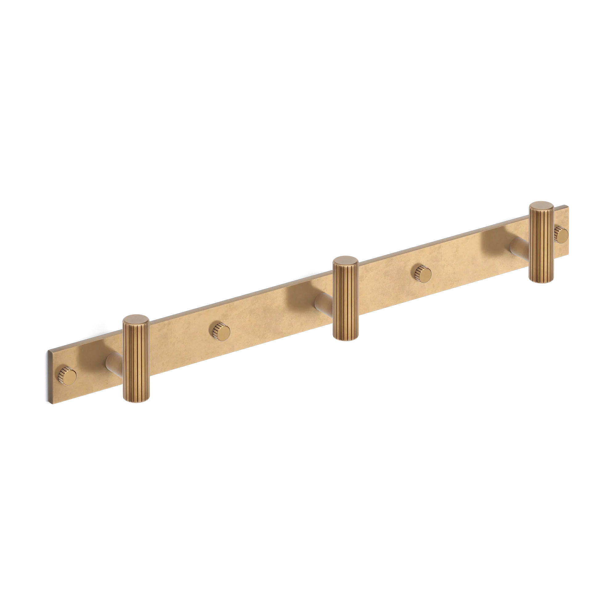 Armac Martin MIX Straight Knurled Wall Hook Rack in 384mm (3 hooks) / Fine English Antique