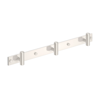 Armac Martin MIX Straight Knurled Wall Hook Rack in 384mm (3 hooks) / Polished Nickel Plate