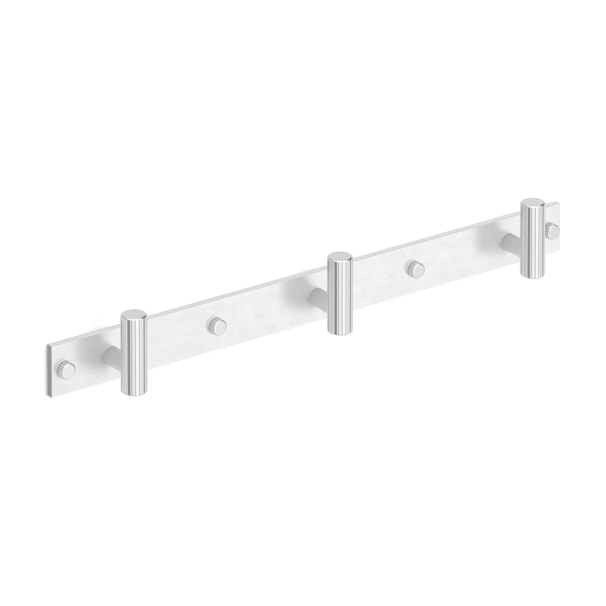 Armac Martin MIX Straight Knurled Wall Hook Rack in 384mm (3 hooks) / Satin Chrome Plate