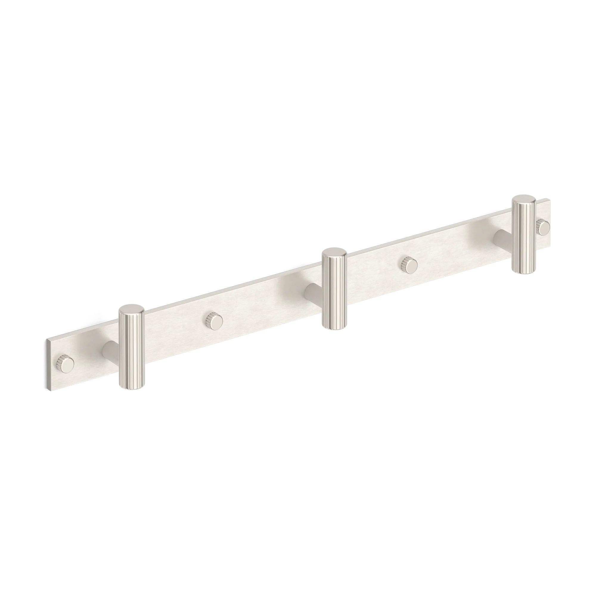 Armac Martin MIX Straight Knurled Wall Hook Rack in 384mm (3 hooks) / Satin Nickel Plate