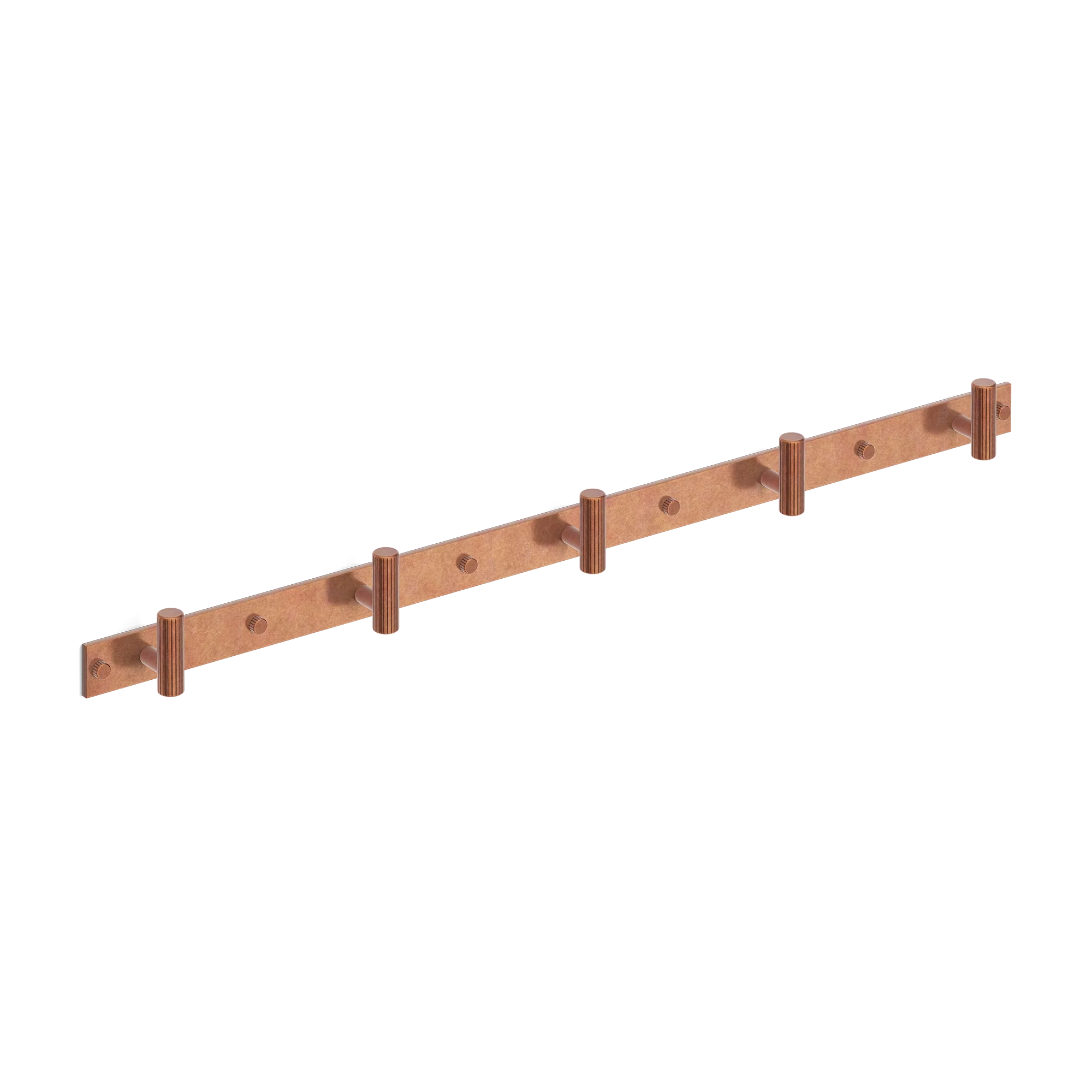 Armac Martin MIX Straight Knurled Wall Hook Rack in 684mm (5 hooks) / Aged Copper