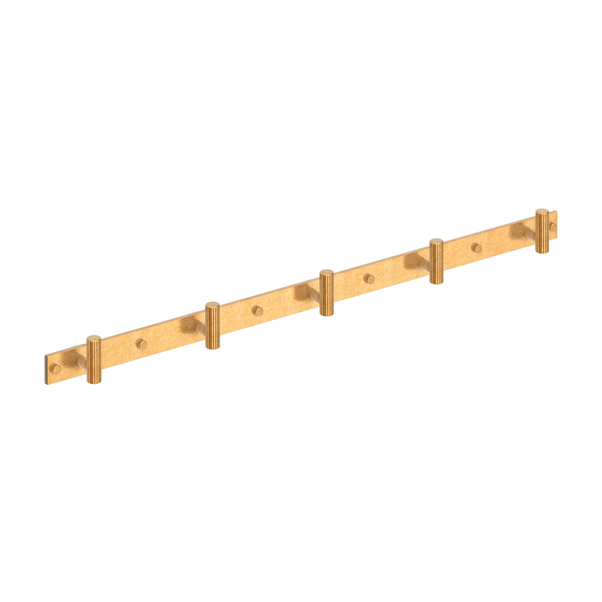 Armac Martin MIX Straight Knurled Wall Hook Rack in 684mm (5 hooks) / Burnished Brass