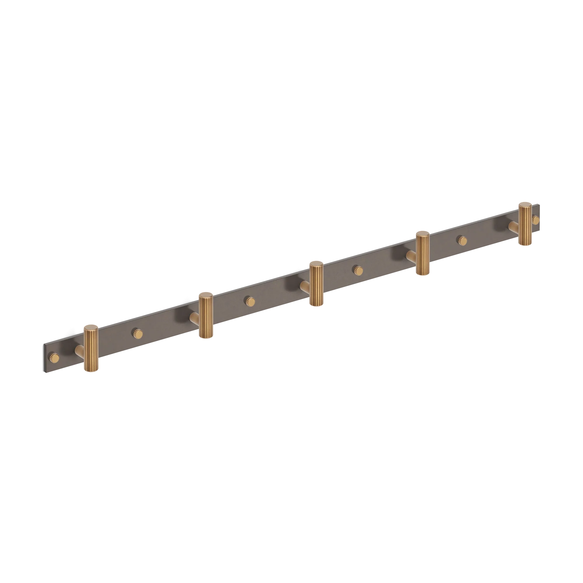 Armac Martin MIX Straight Knurled Wall Hook Rack - Mixed Finish in 684mm (5 hooks)