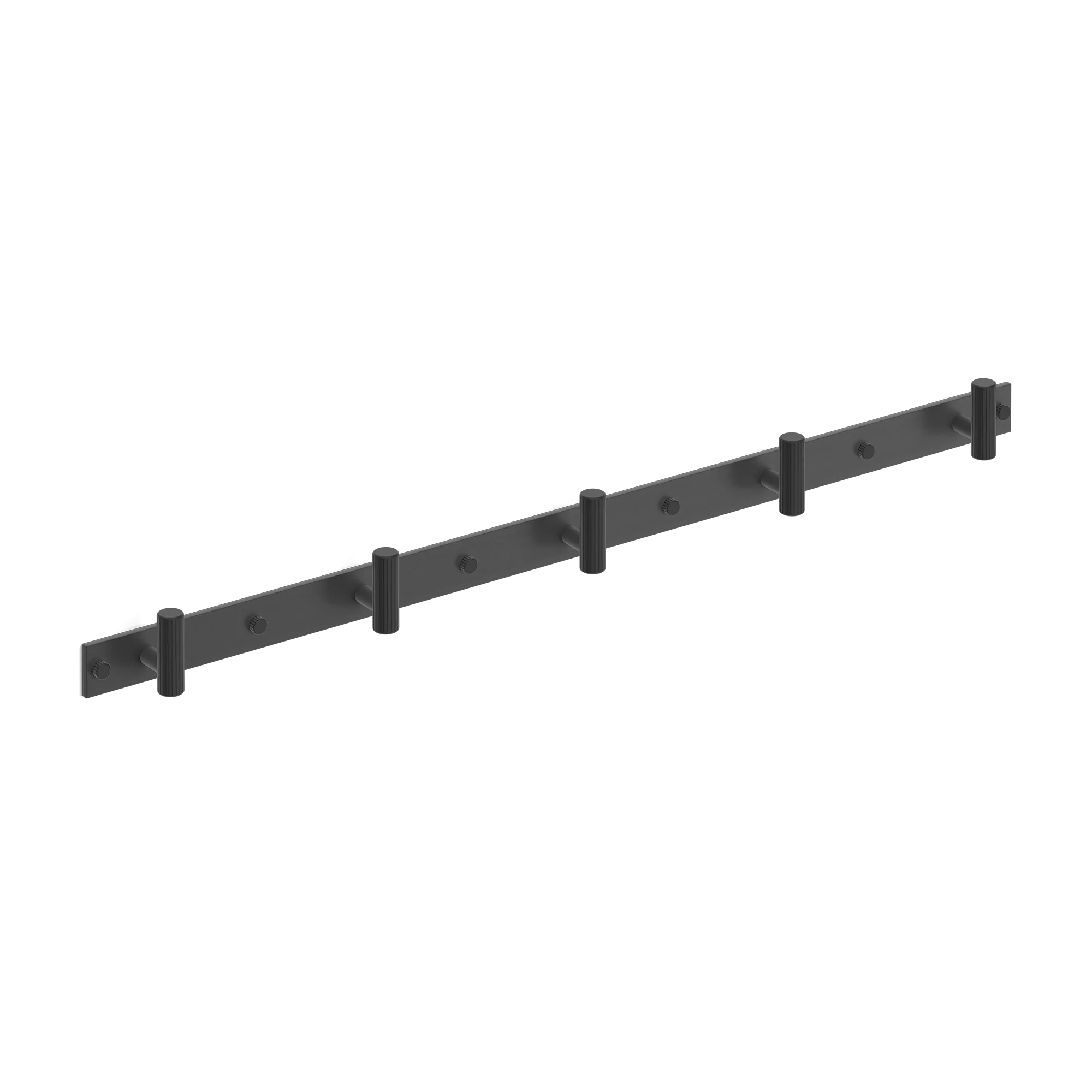 Armac Martin MIX Straight Knurled Wall Hook Rack in 684mm (5 hooks) / Matt Black Lacquered