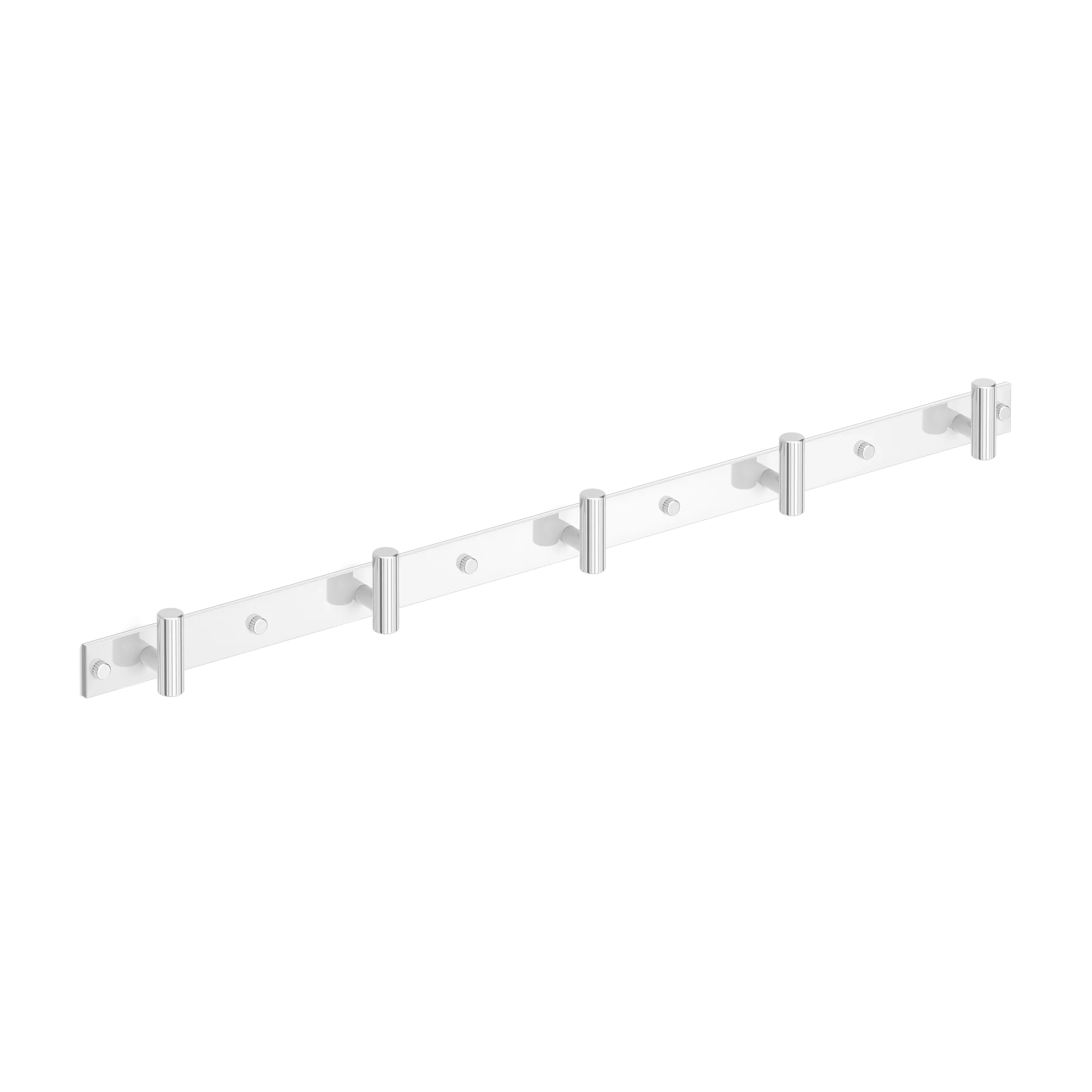 Armac Martin MIX Straight Knurled Wall Hook Rack in 684mm (5 hooks) / Polished Chrome Plate