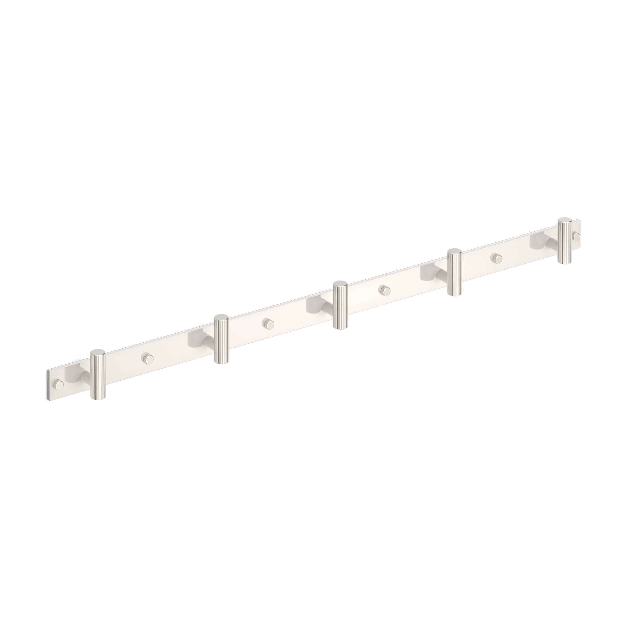 Armac Martin MIX Straight Knurled Wall Hook Rack in 684mm (5 hooks) / Polished Nickel Plate